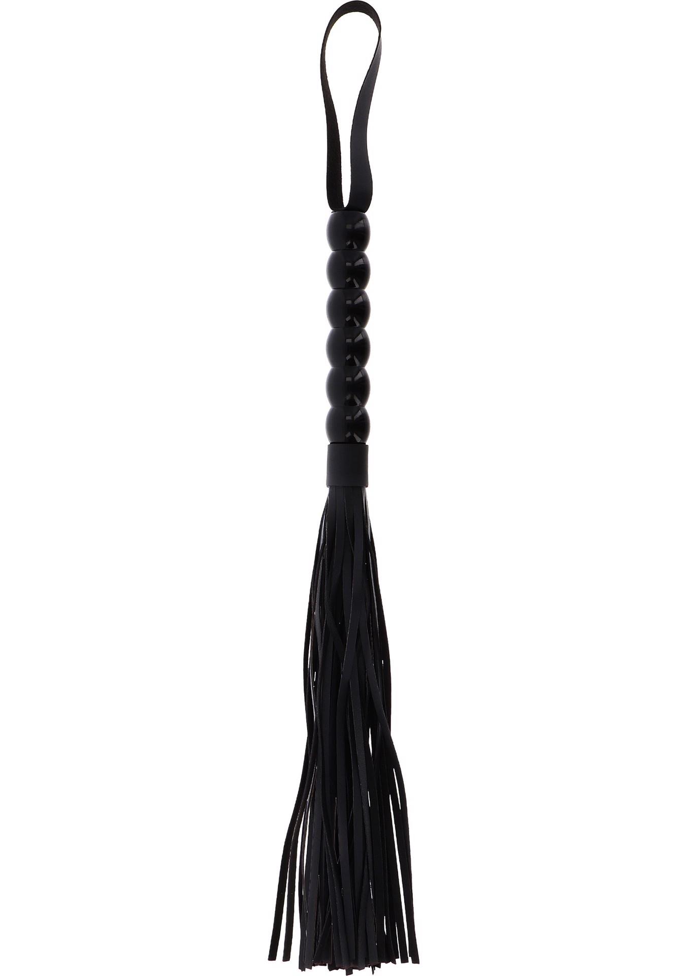 Long Beaded Flogger Whip Black