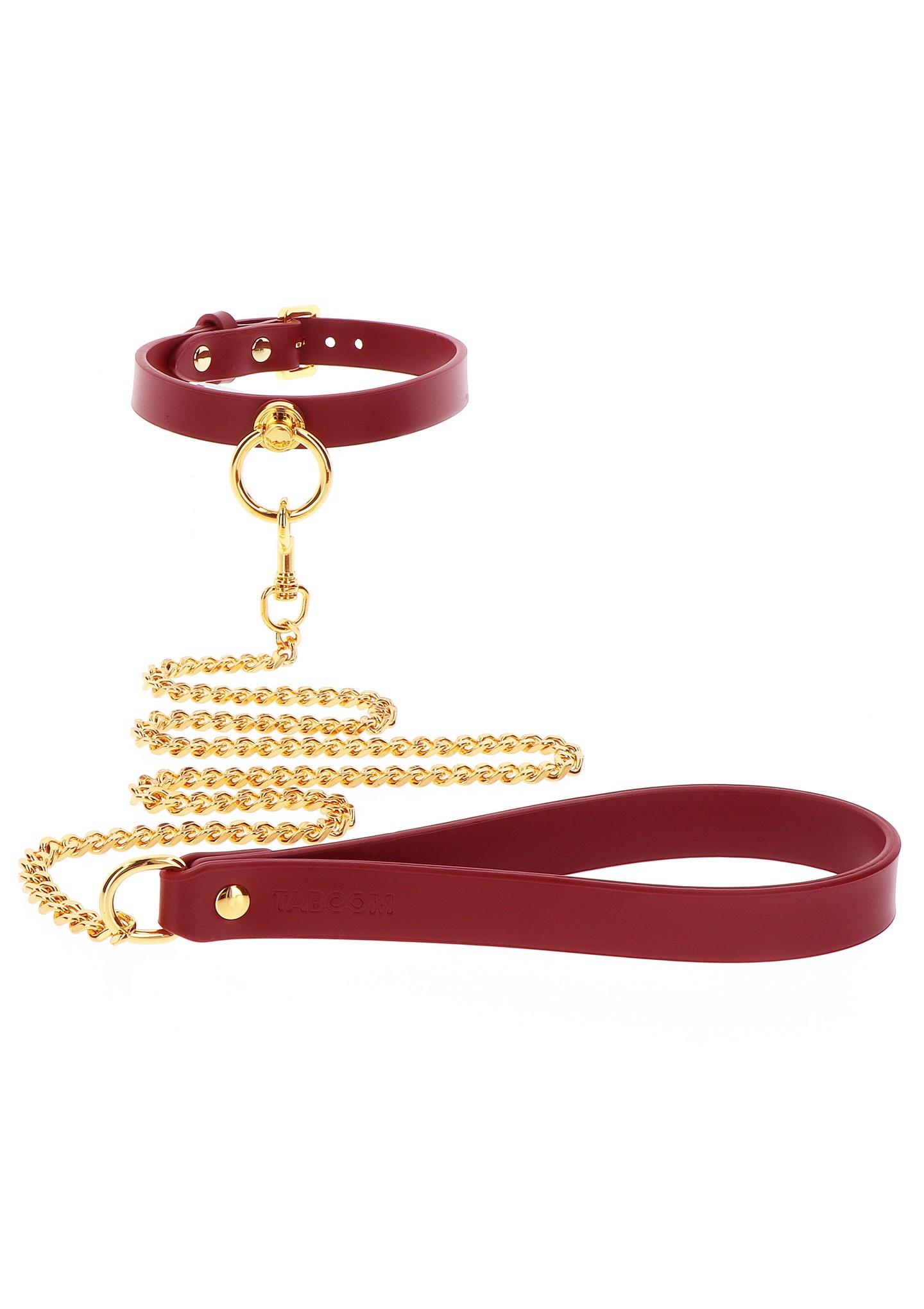 O-Ring Collar And Chain Leash Red