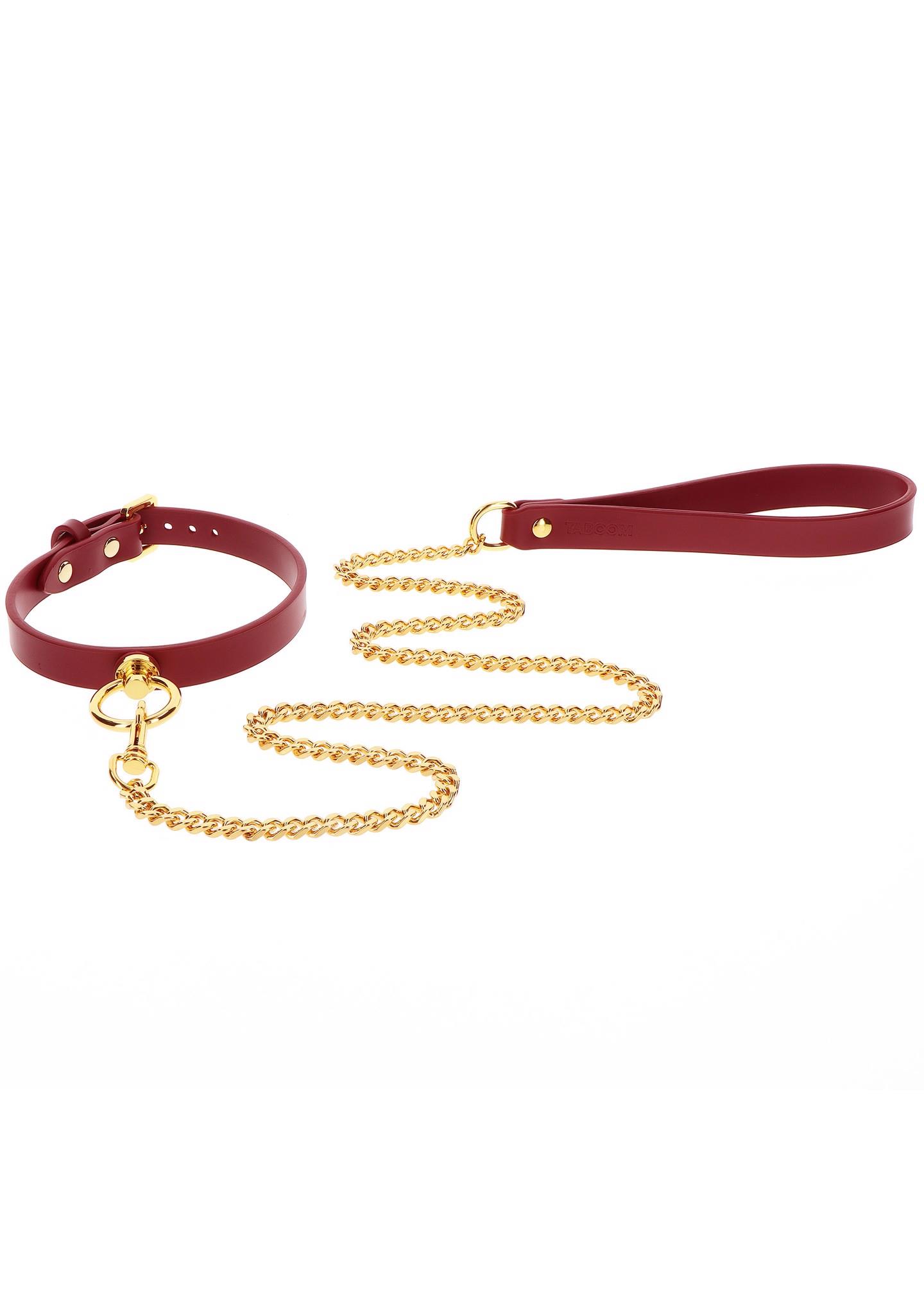 O-Ring Collar And Chain Leash Red