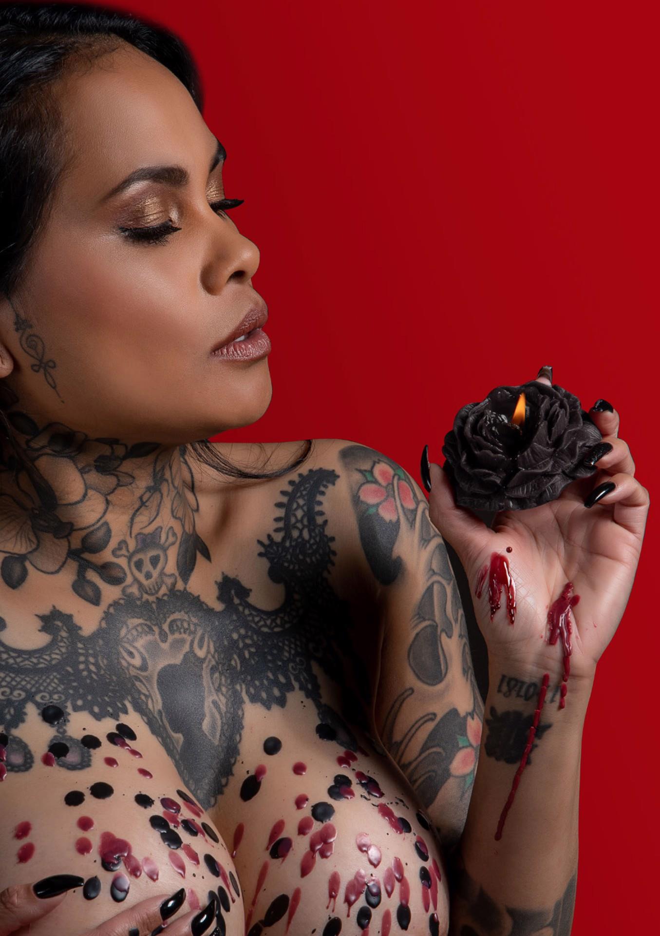 Rose Japanese Drip Candle 2Pcs Red