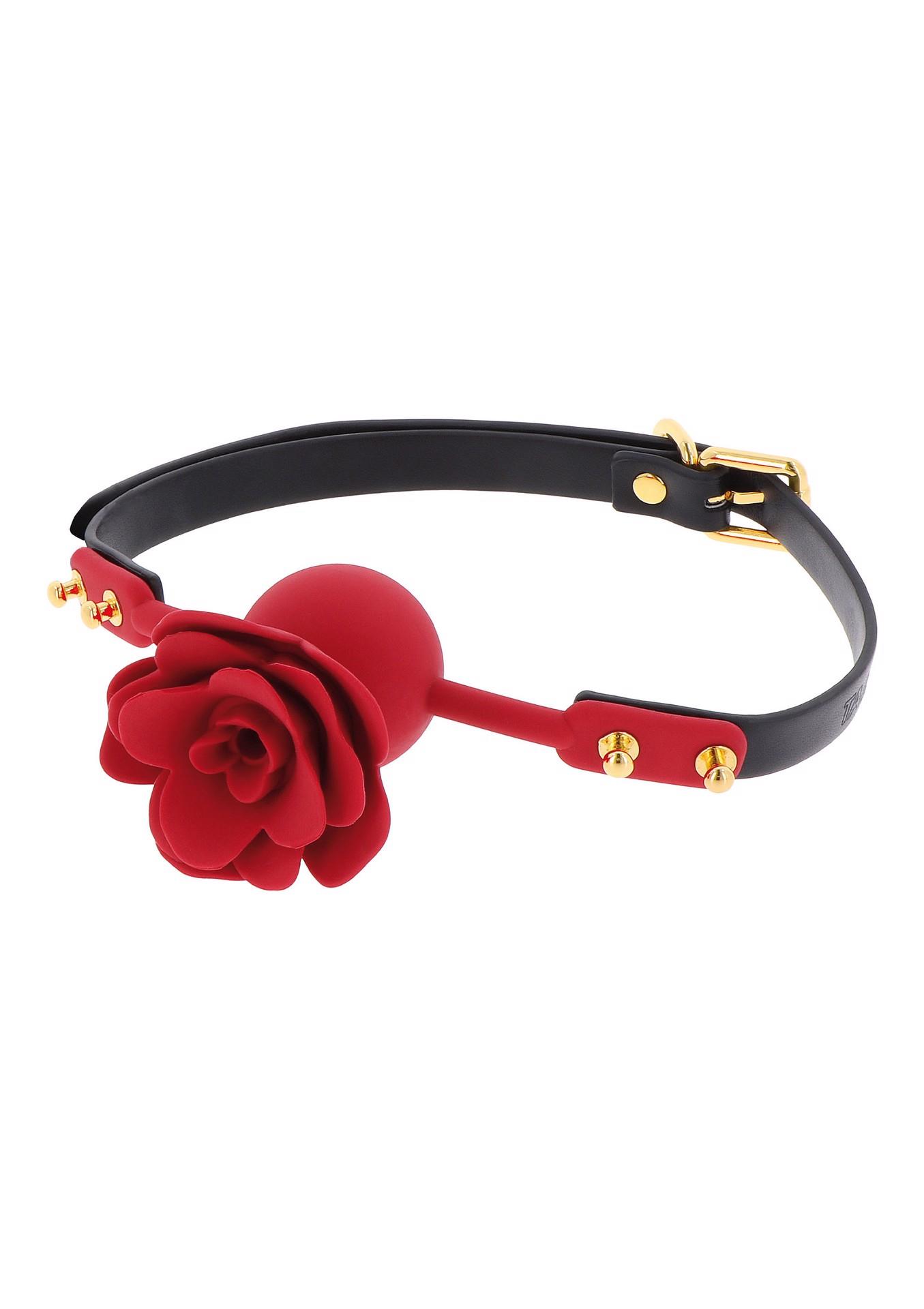 Wild Roses Ball Gag Black