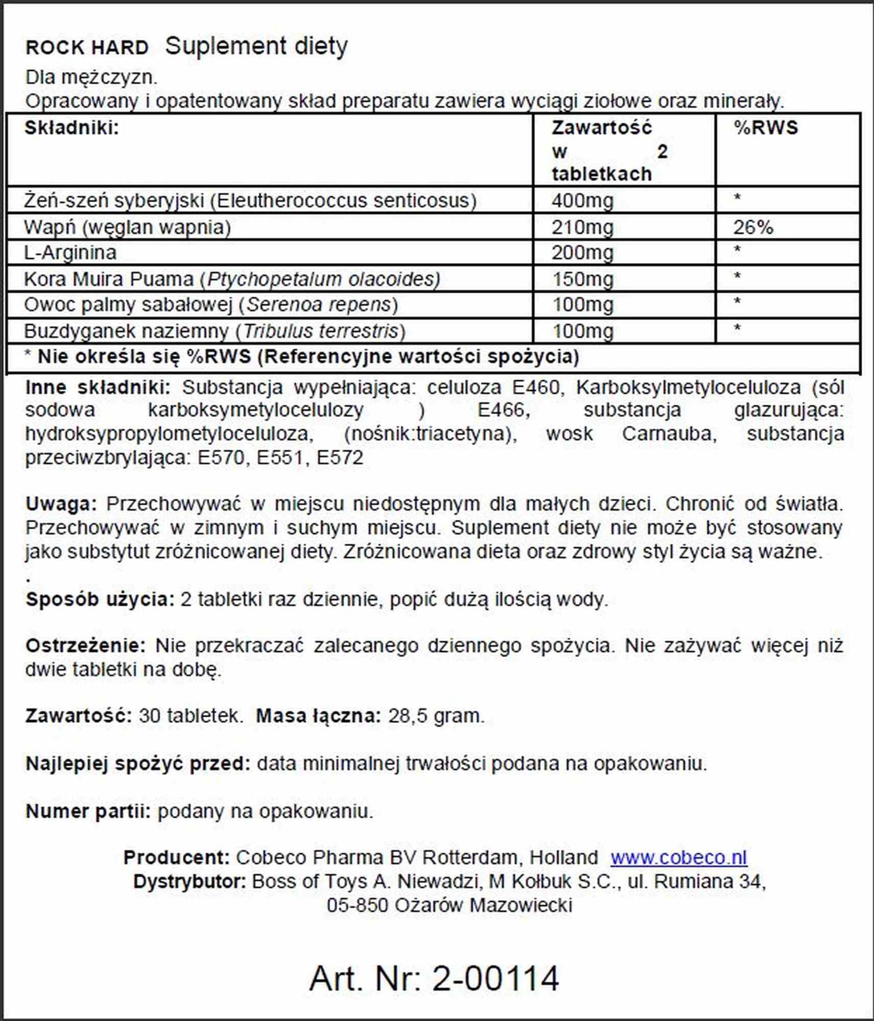 Supl.diety-Rock Hard (30 Caps)