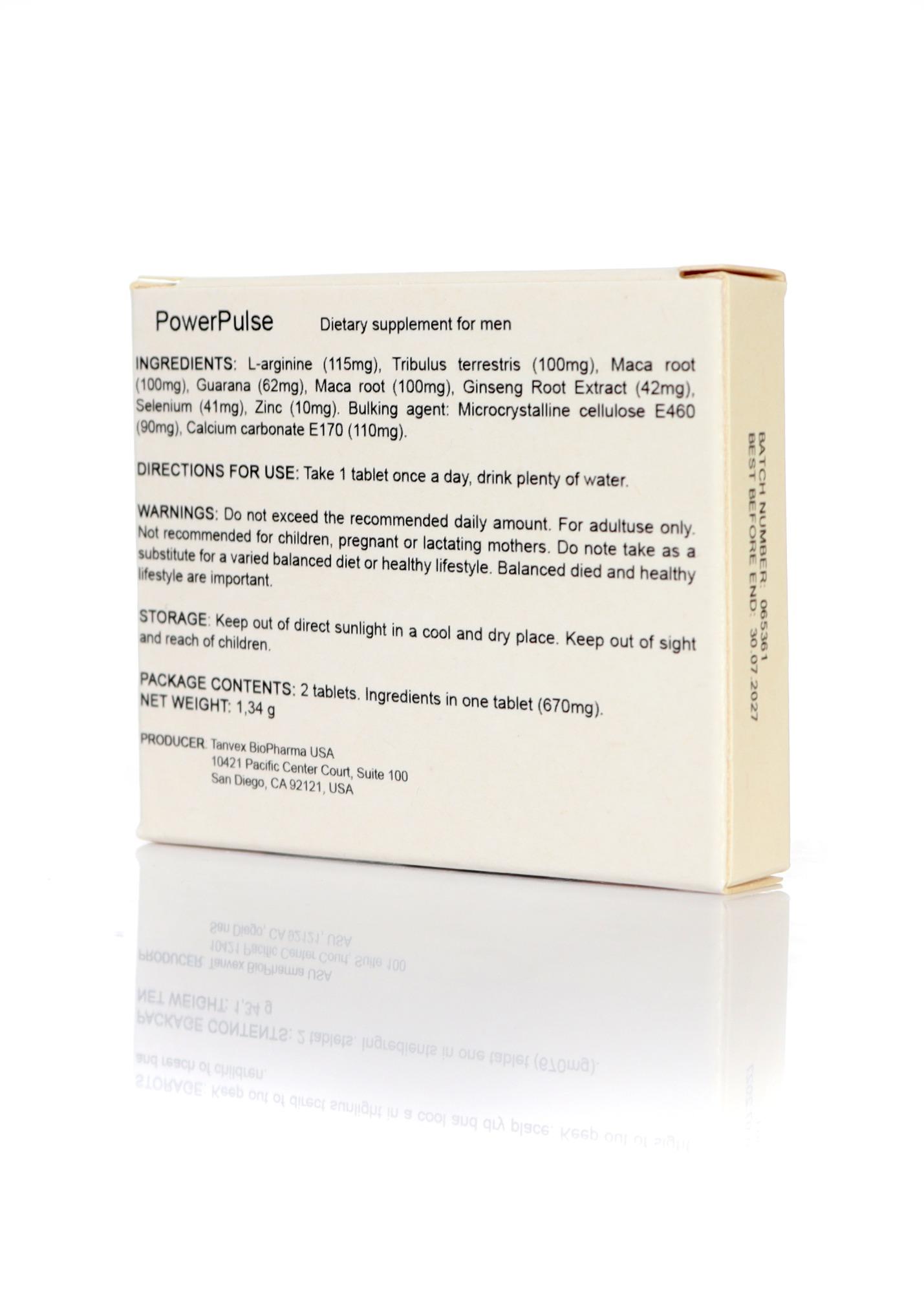 Tabletki wspomagające erekcje PowerPulse 2 szt.