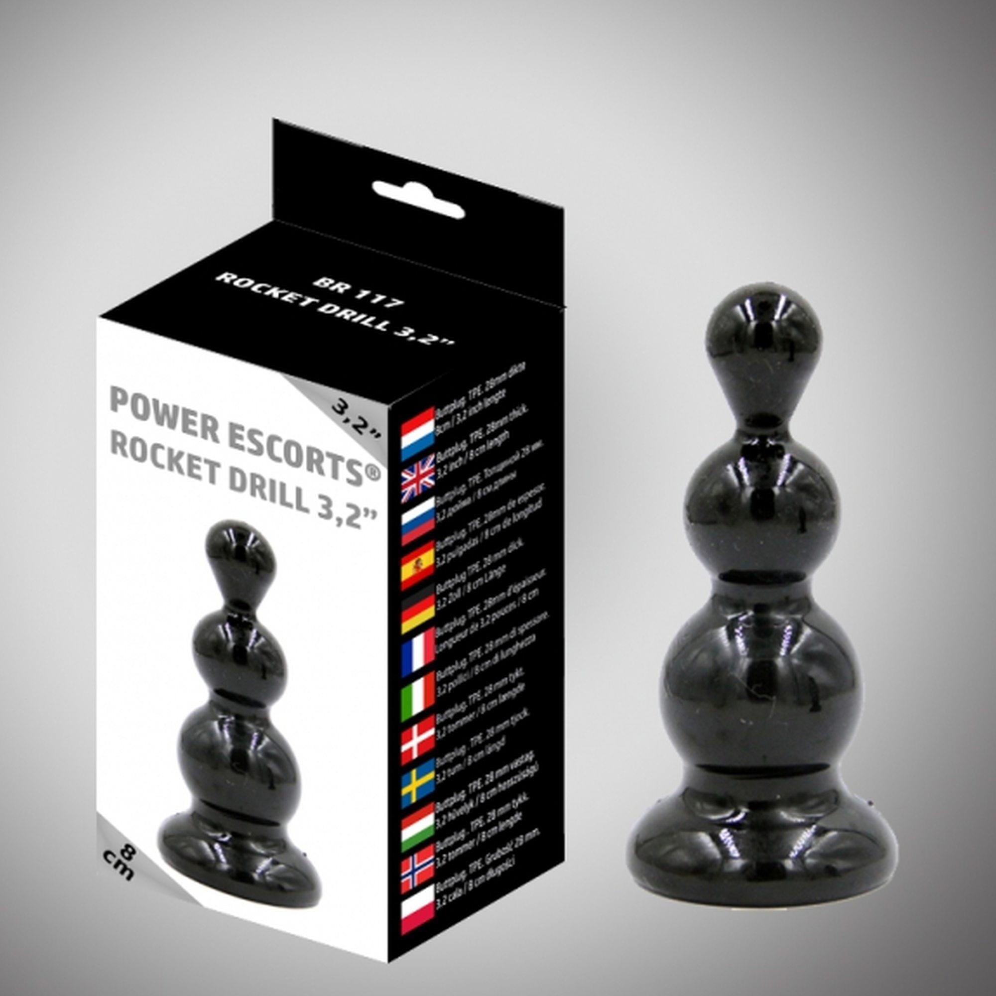 Rocket Drill 3,2 Inch Black  Anal Plug 3,2 Inch / 8 Cm