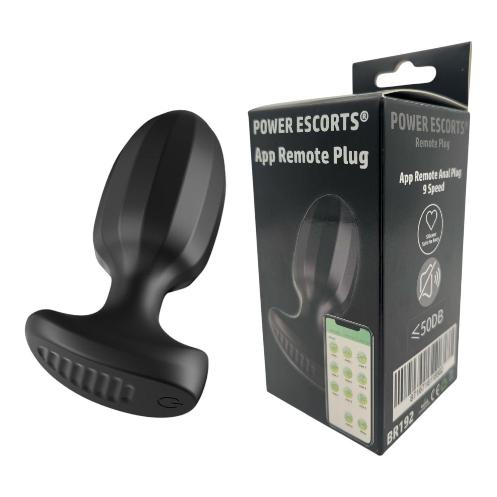 Power Escorts - Br192 - Remote Vibrating Plug - App Controled - Silicone
