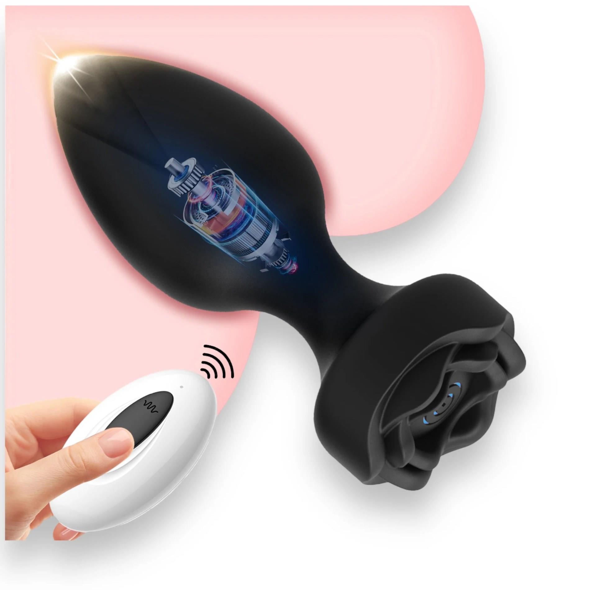 Power Escorts - Princess Plug - Remote Rose Design Plug - Usb Rechargeable