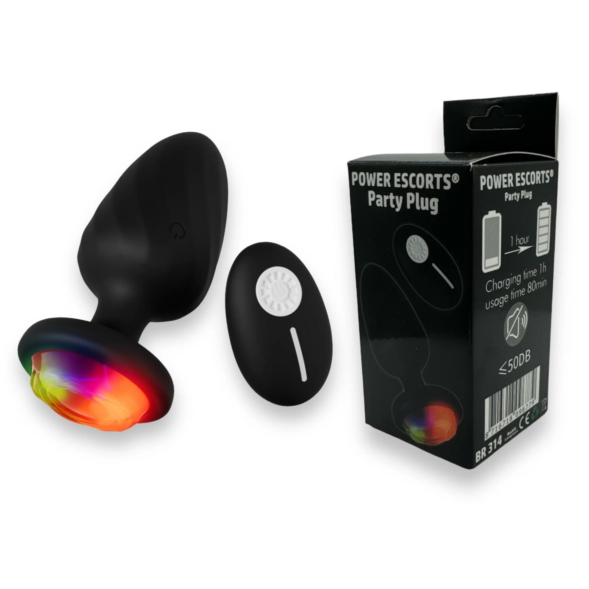 Power Escorts - Party Plug - Remote Plug Black, Usb Rechargeable