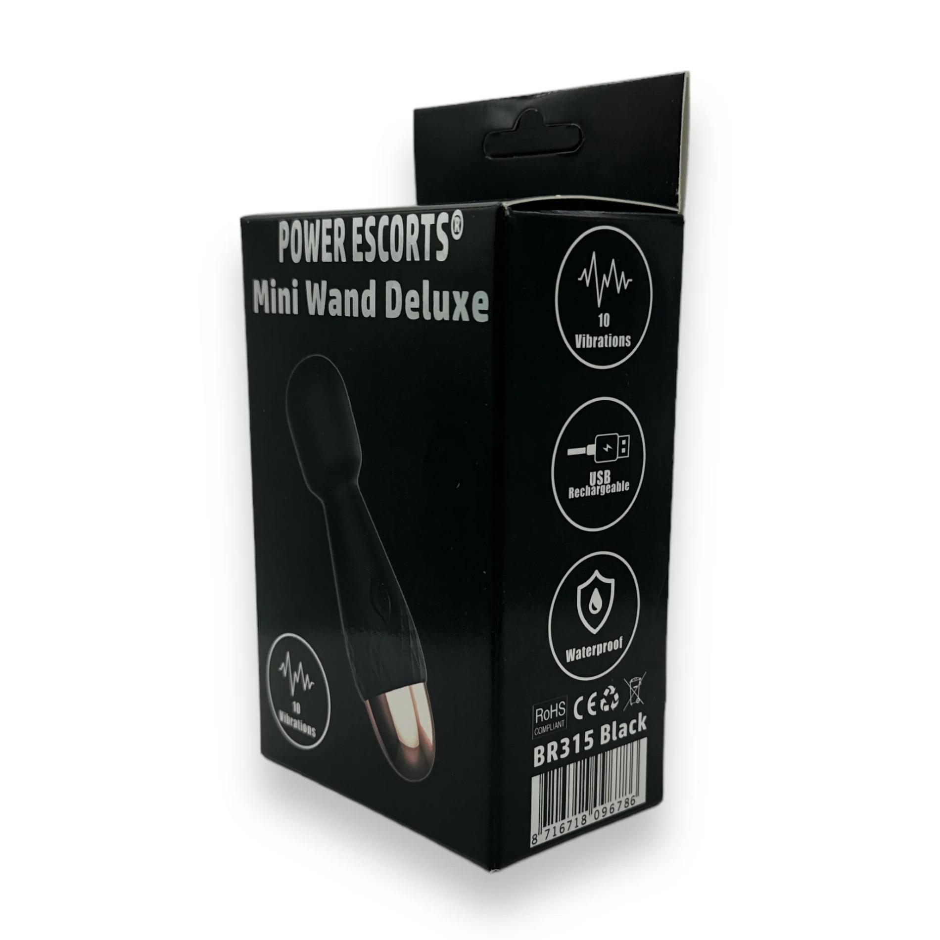 Power Escorts - Mini Wand De Luxe - Black  Silicone Wand Massager