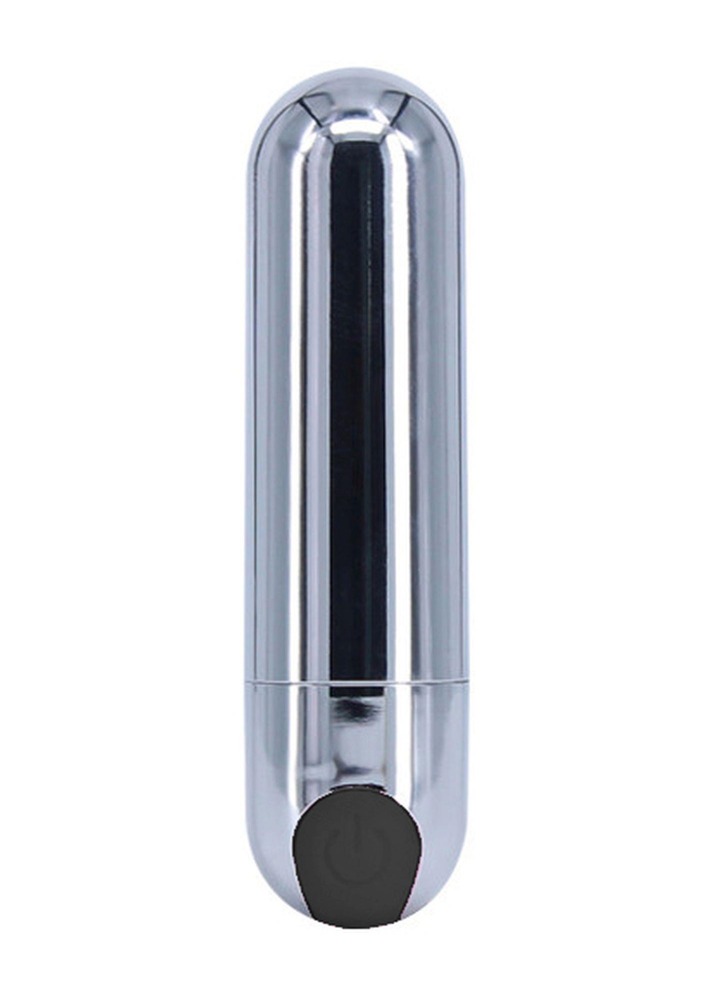 Wibrator-Strong Bullet Vibrator Silver/Black Usb 10 Function