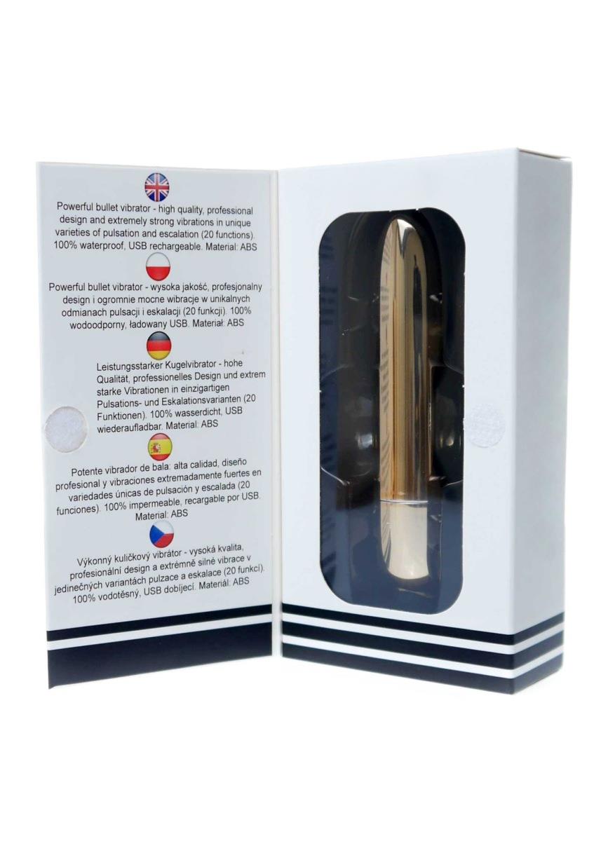 Stymulator-Rechargeable Powerful Bullet Vibrator Usb 20 Functions - Gold