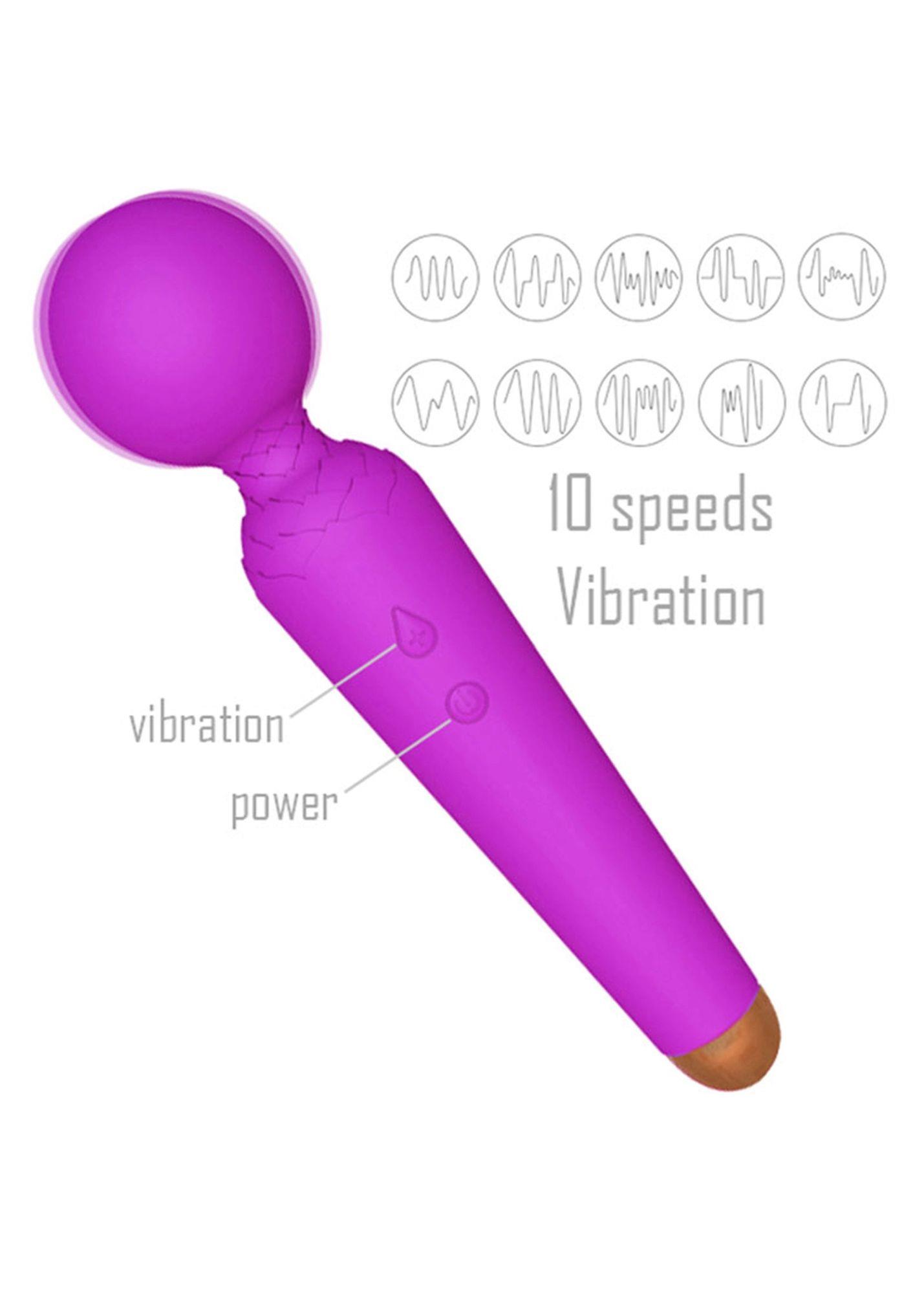 Stymulator-Rechargeable Power Wand Usb 10 Functions - Purple