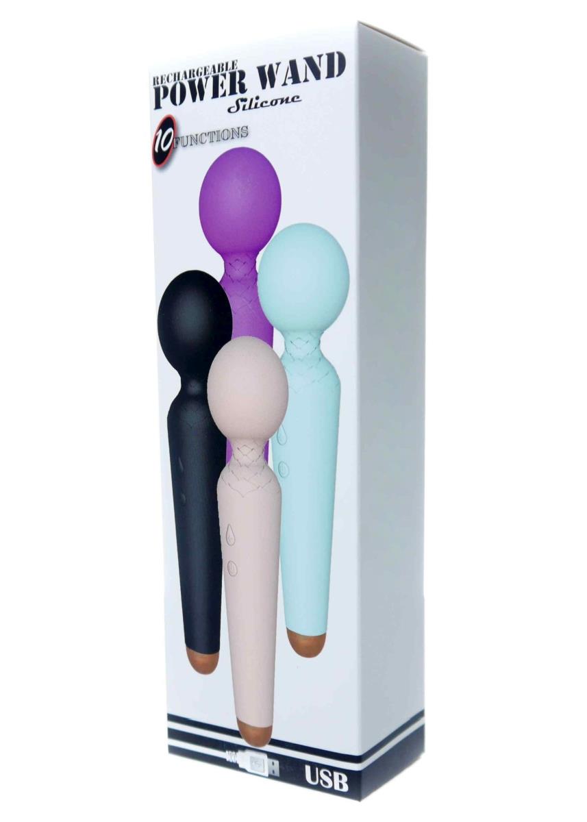 Stymulator-Rechargeable Power Wand Usb 10 Functions - Flesh