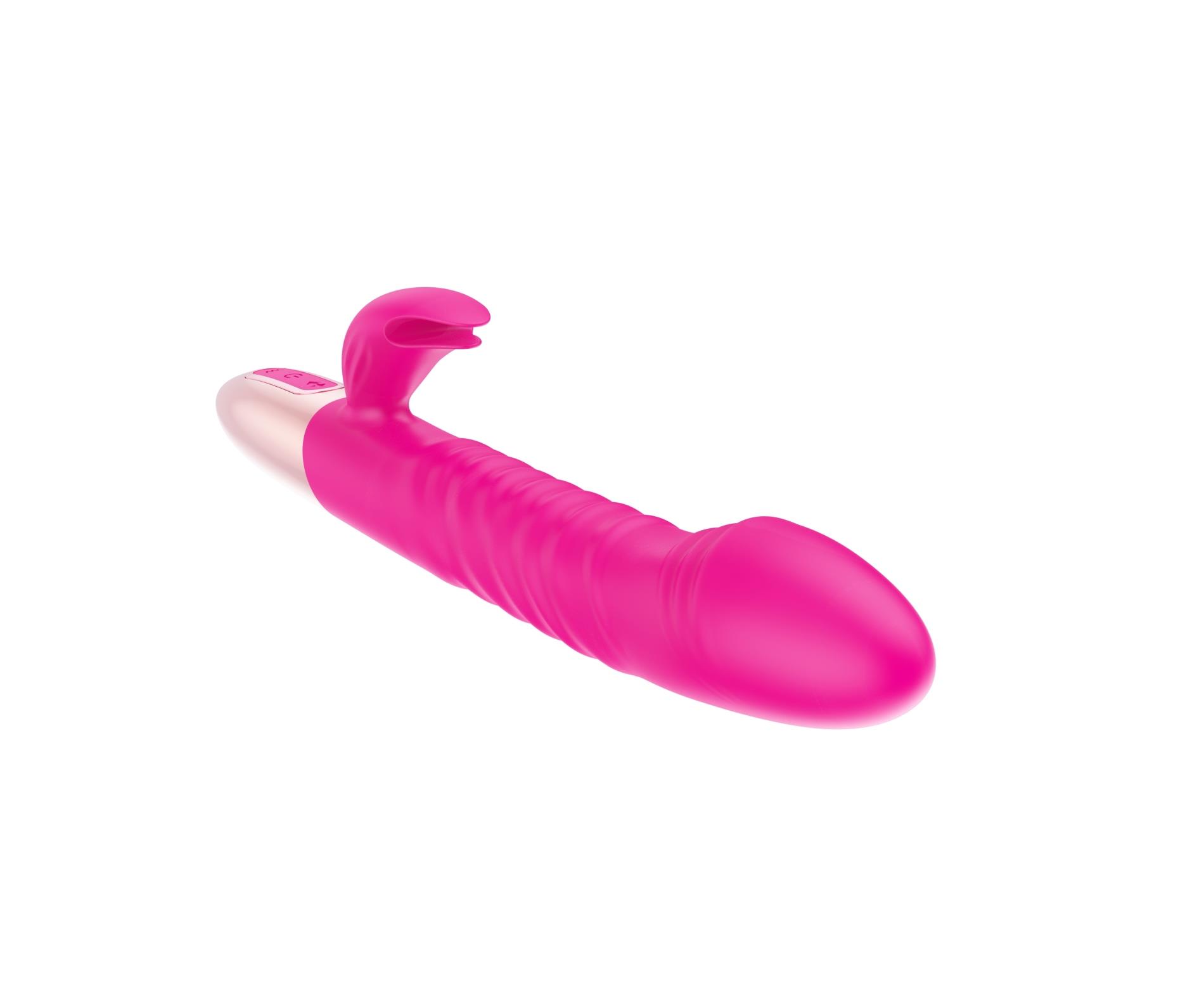 Wibrator - Rechargeable Thrusting Vibrator Usb 10 Functions - Heating