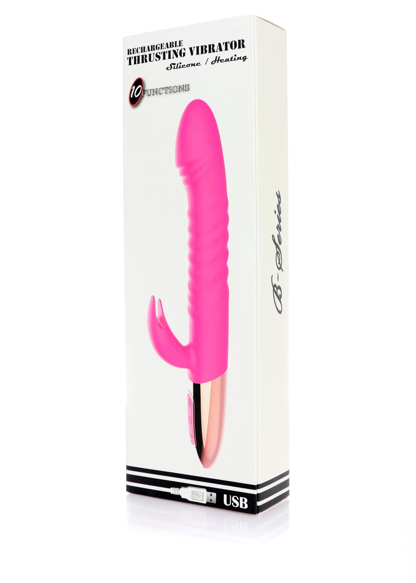 Wibrator - Rechargeable Thrusting Vibrator Usb 10 Functions - Heating