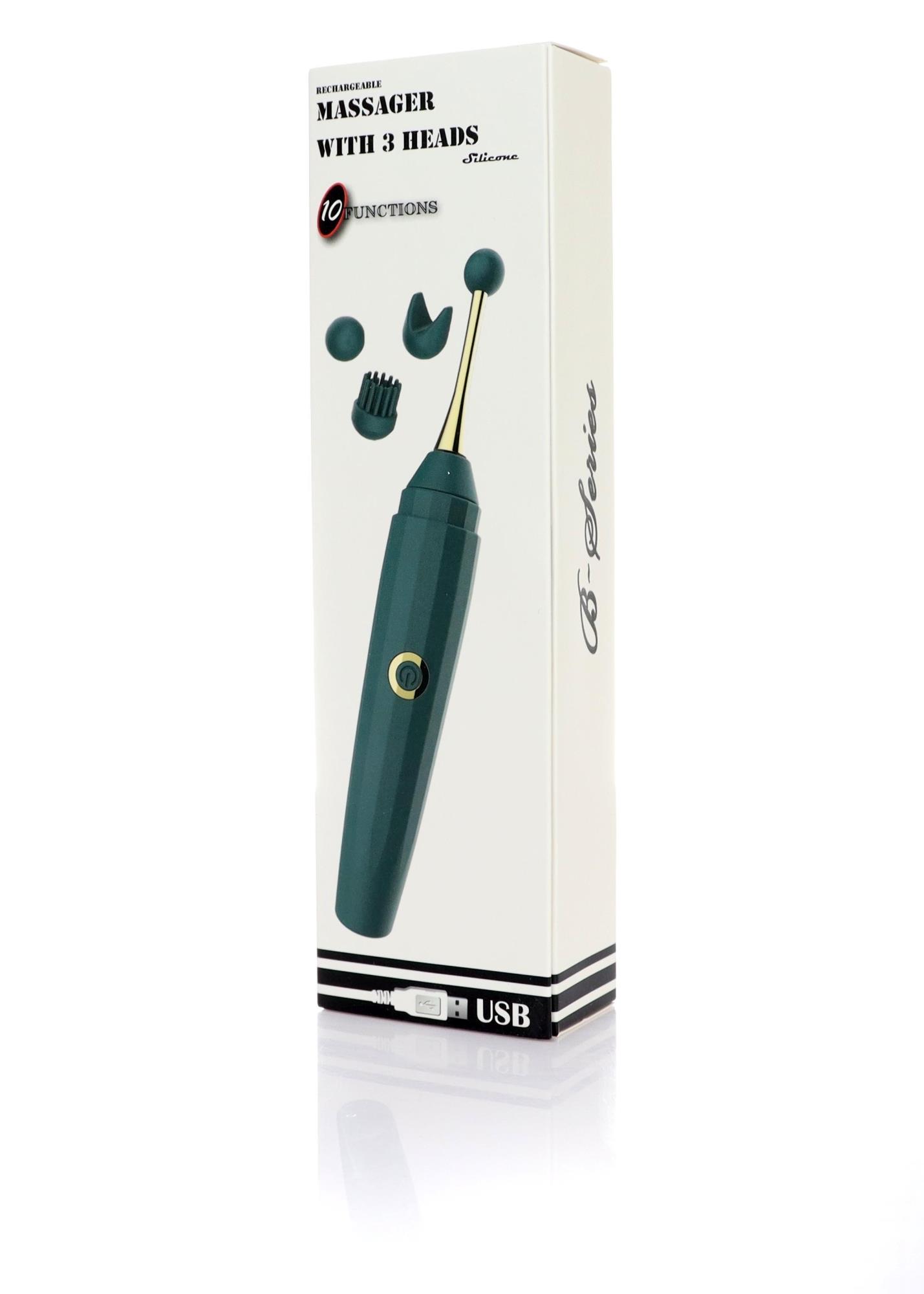 Stymulator - Massager With 3 Heads Usb 10 Functions