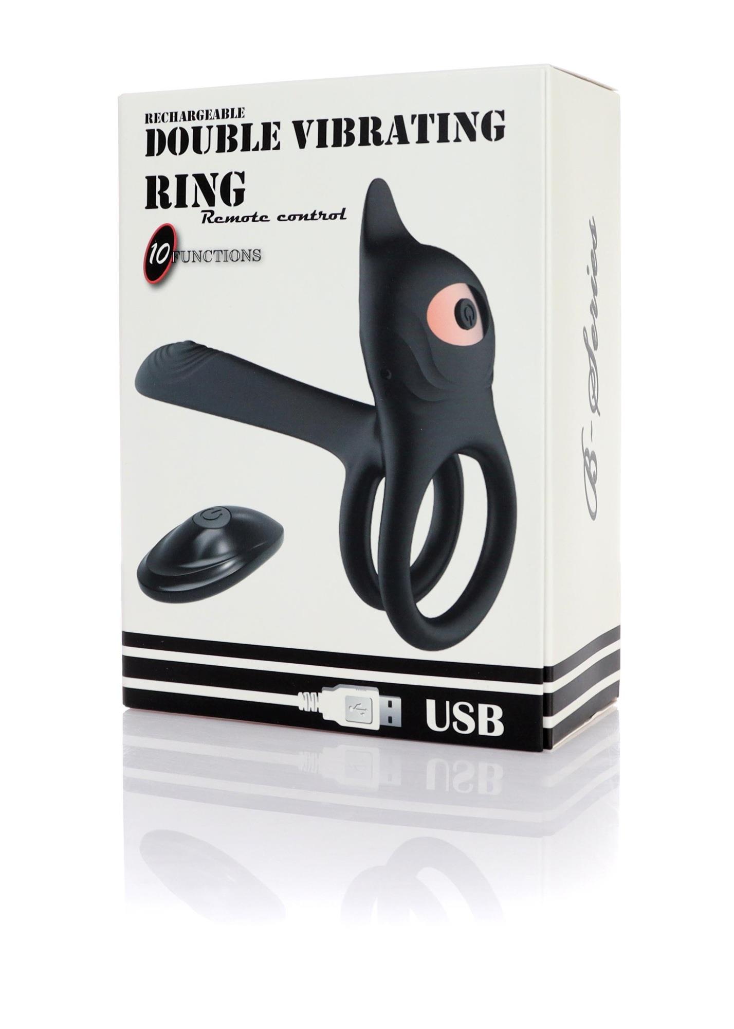 Stymulator - Double Vibrating Ring - Usb 10 Functions / Remote Control