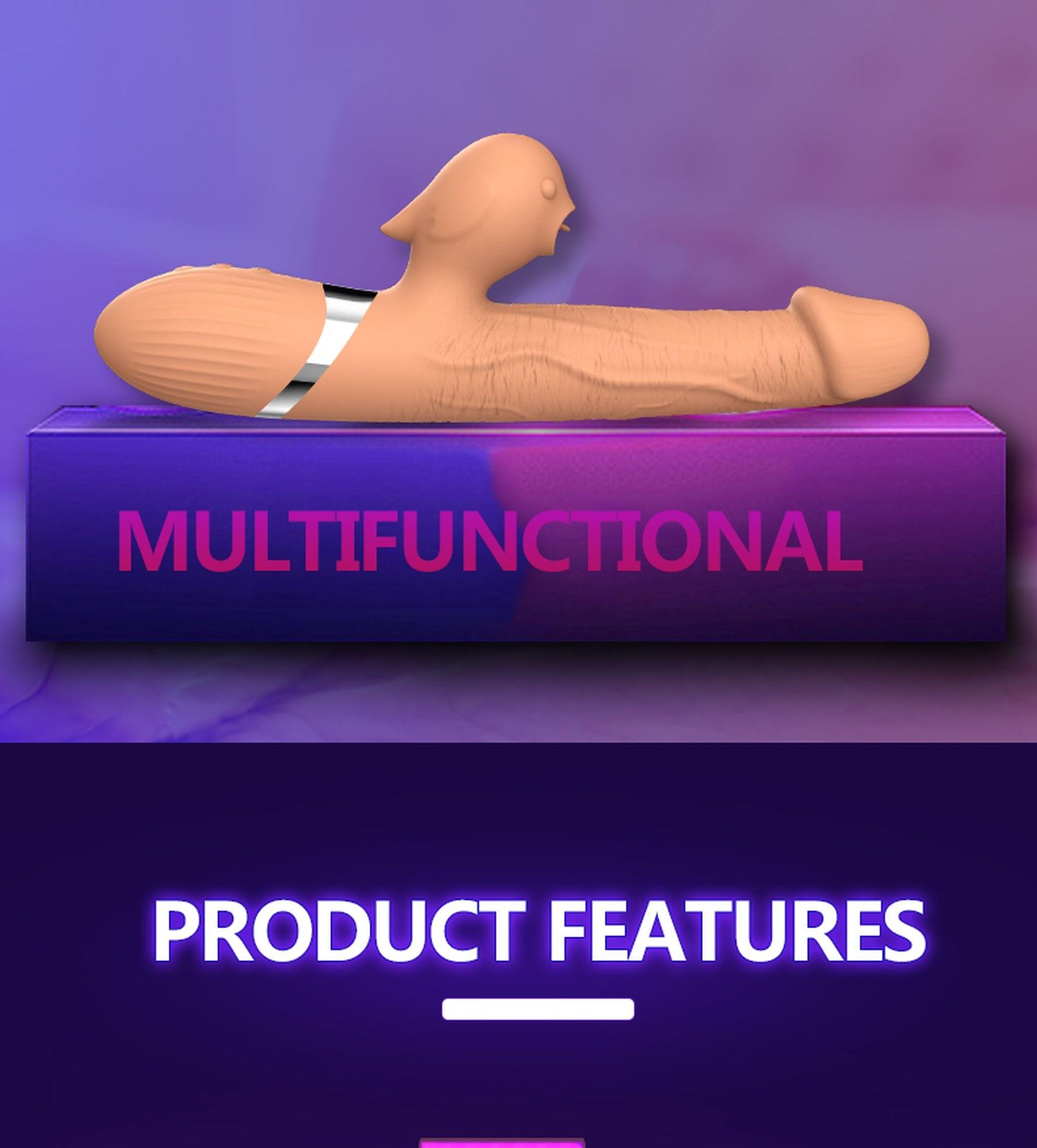 Wibrator-Basia Thtusting Vibrator 2 In 1 Tongue Vibrators Usb