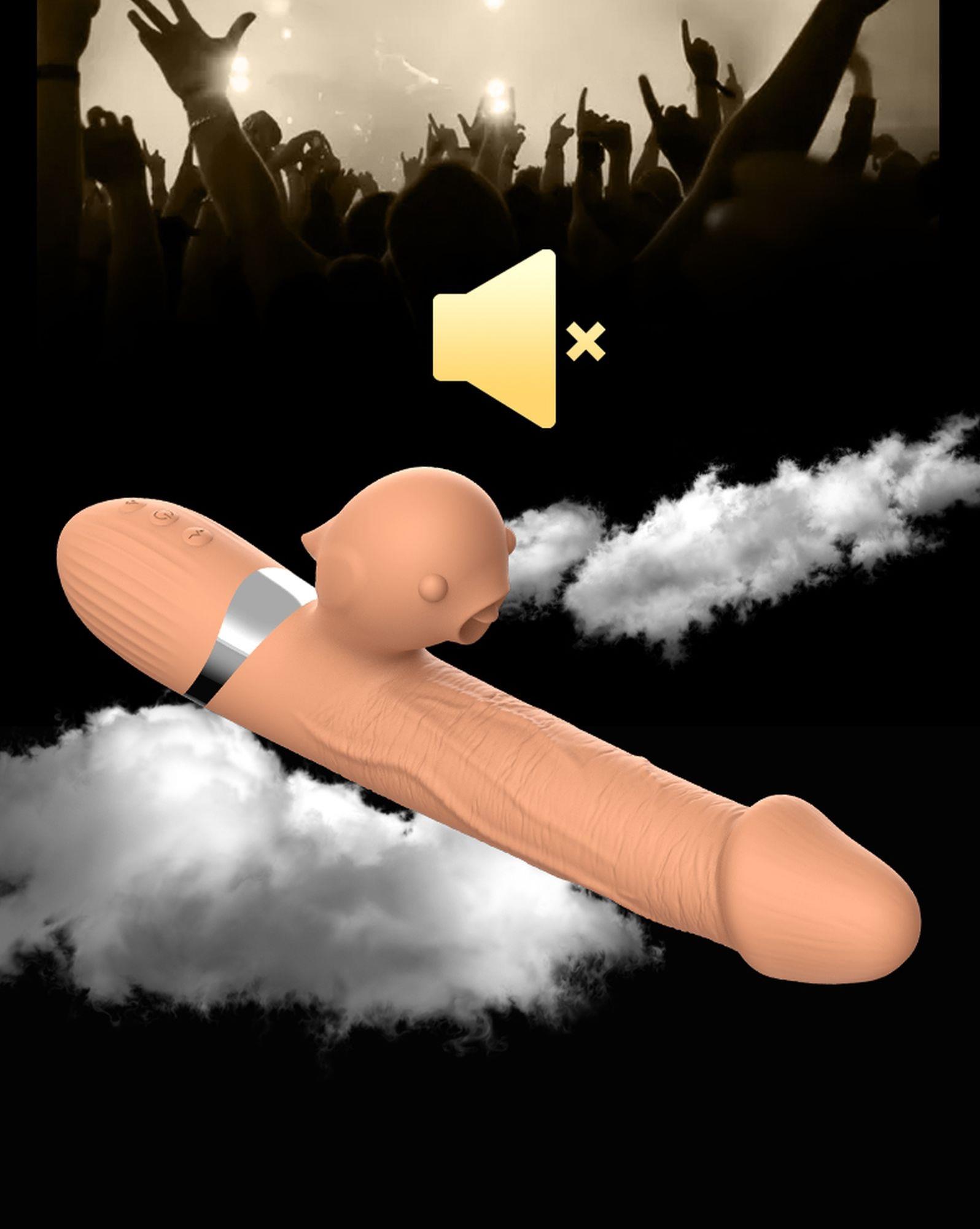 Wibrator-Basia Thtusting Vibrator 2 In 1 Tongue Vibrators Usb