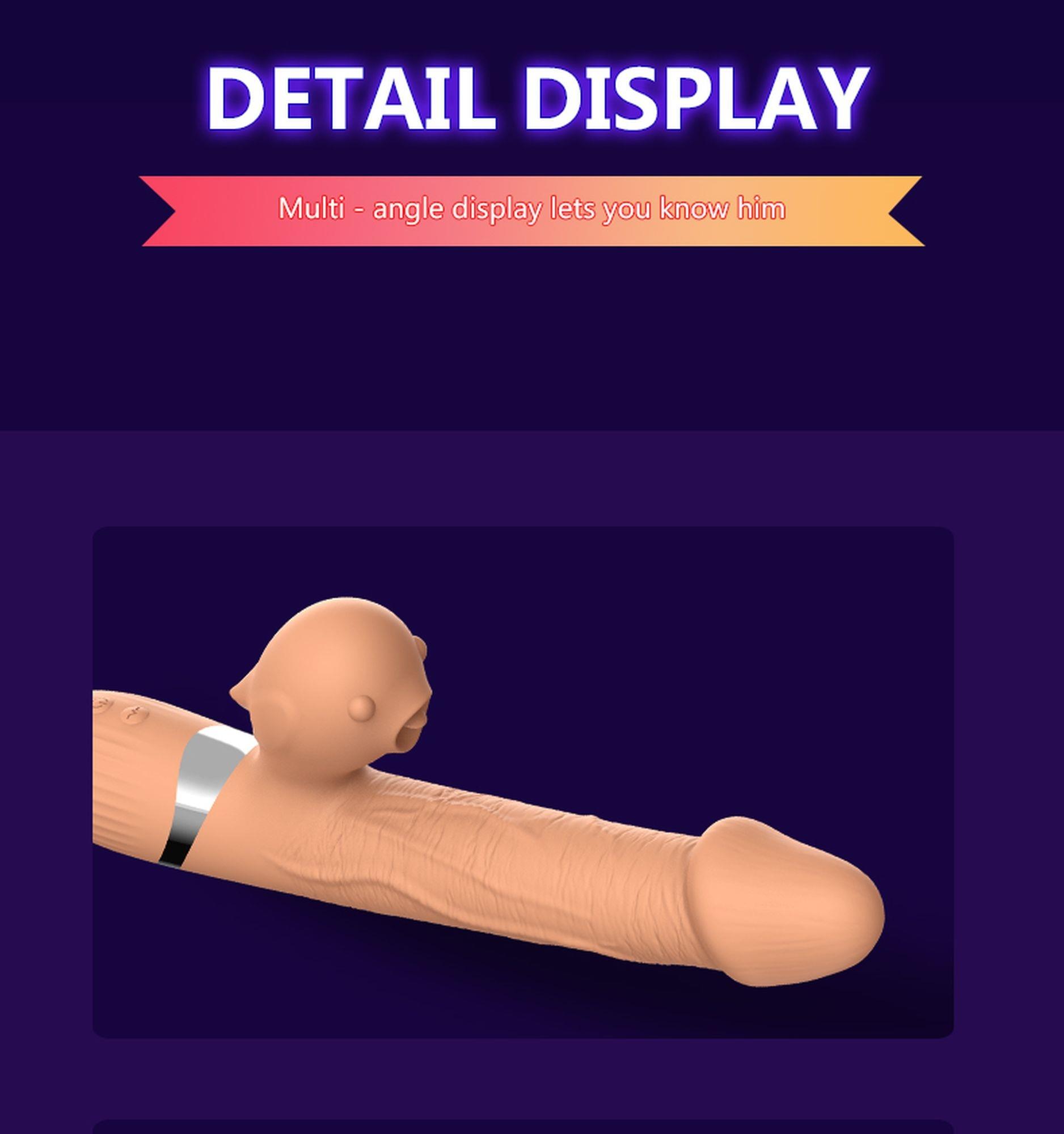 Wibrator-Basia Thtusting Vibrator 2 In 1 Tongue Vibrators Usb