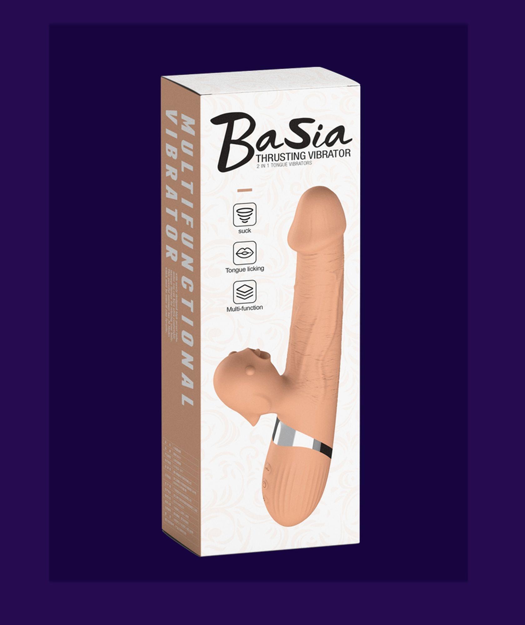 Wibrator-Basia Thtusting Vibrator 2 In 1 Tongue Vibrators Usb