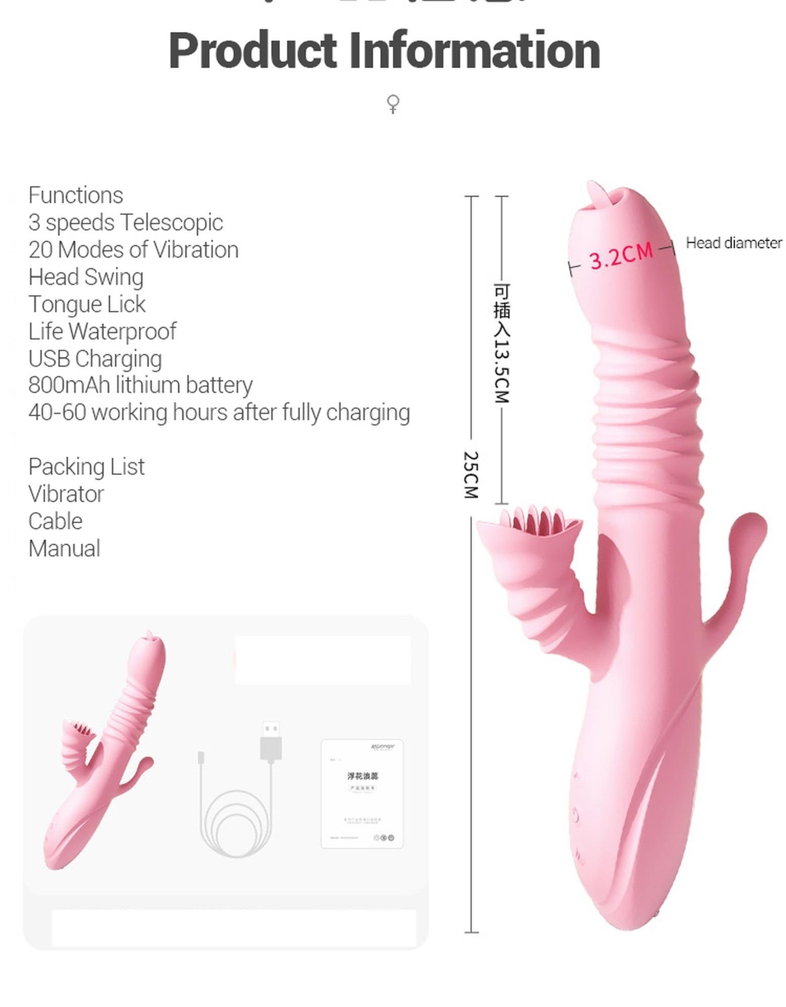Wibrator-Ada Usb -Pink