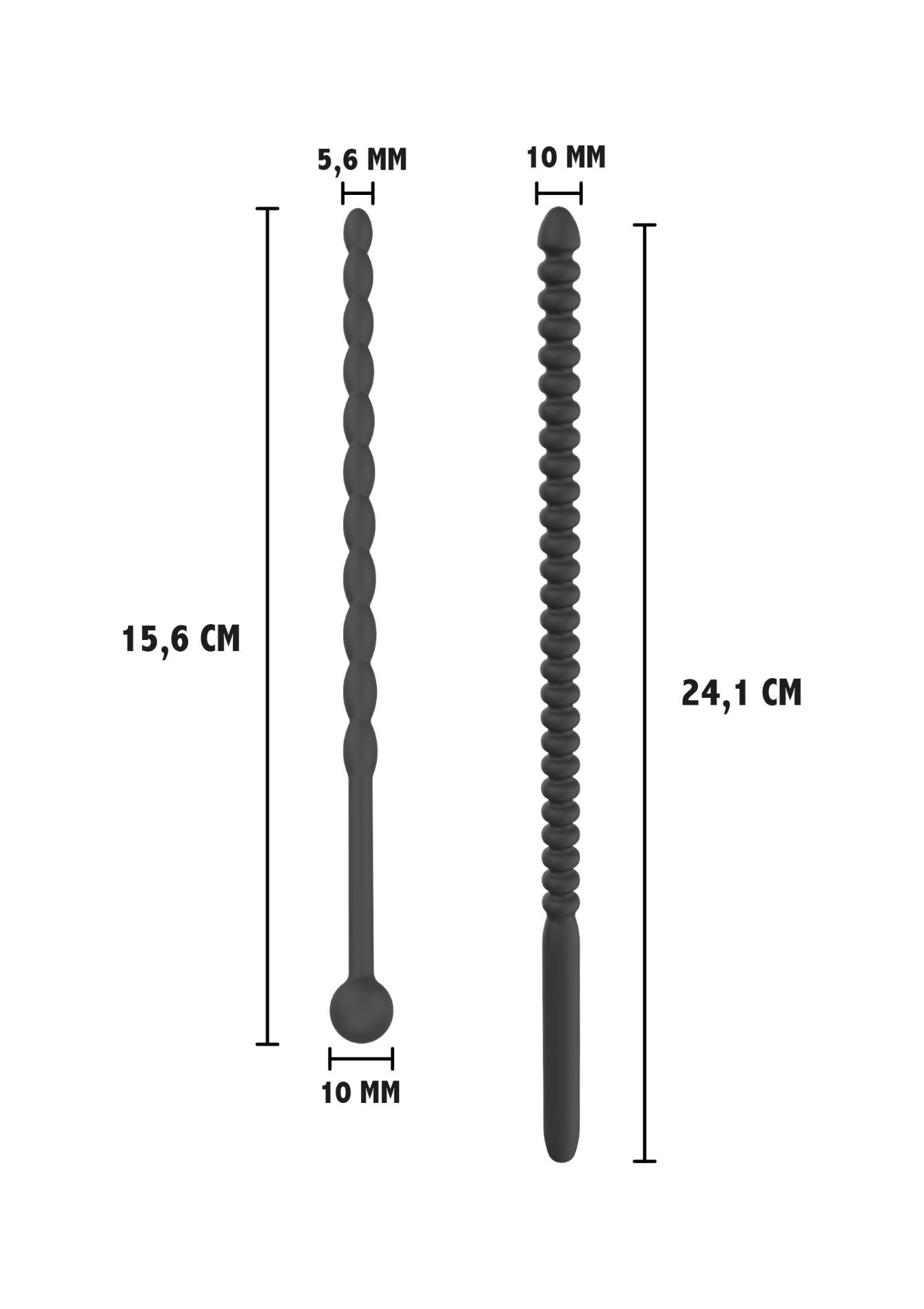 Ribbed Penis Dilator Set 2 Pcs Black