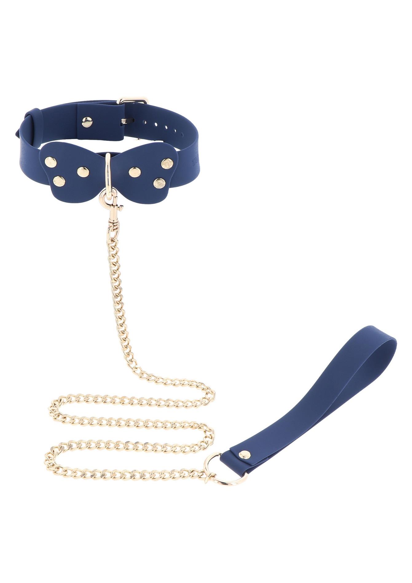 Silicone Collar And Leash Blue