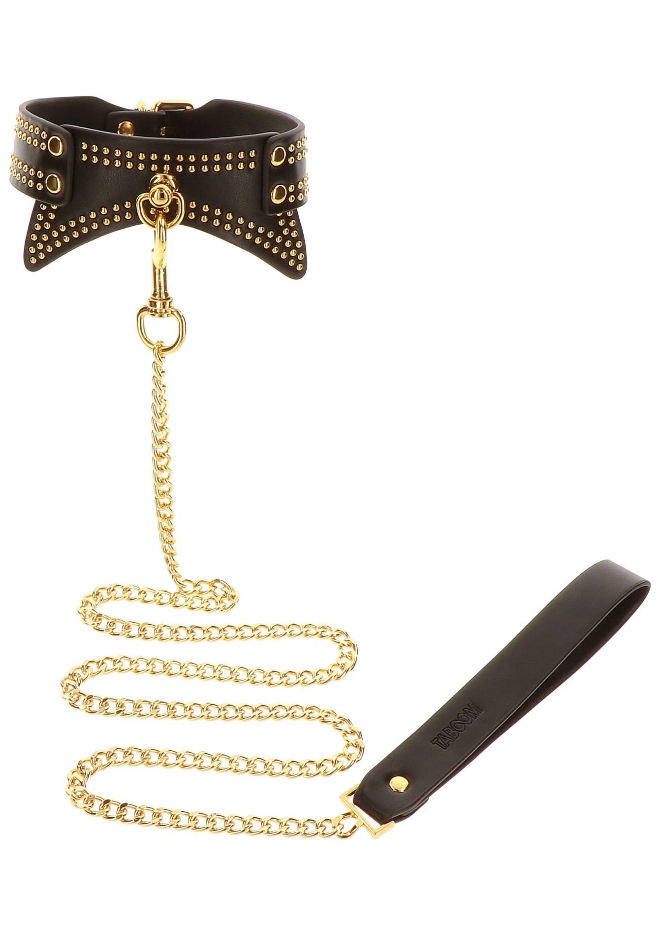 Studded Collar And Leash Black