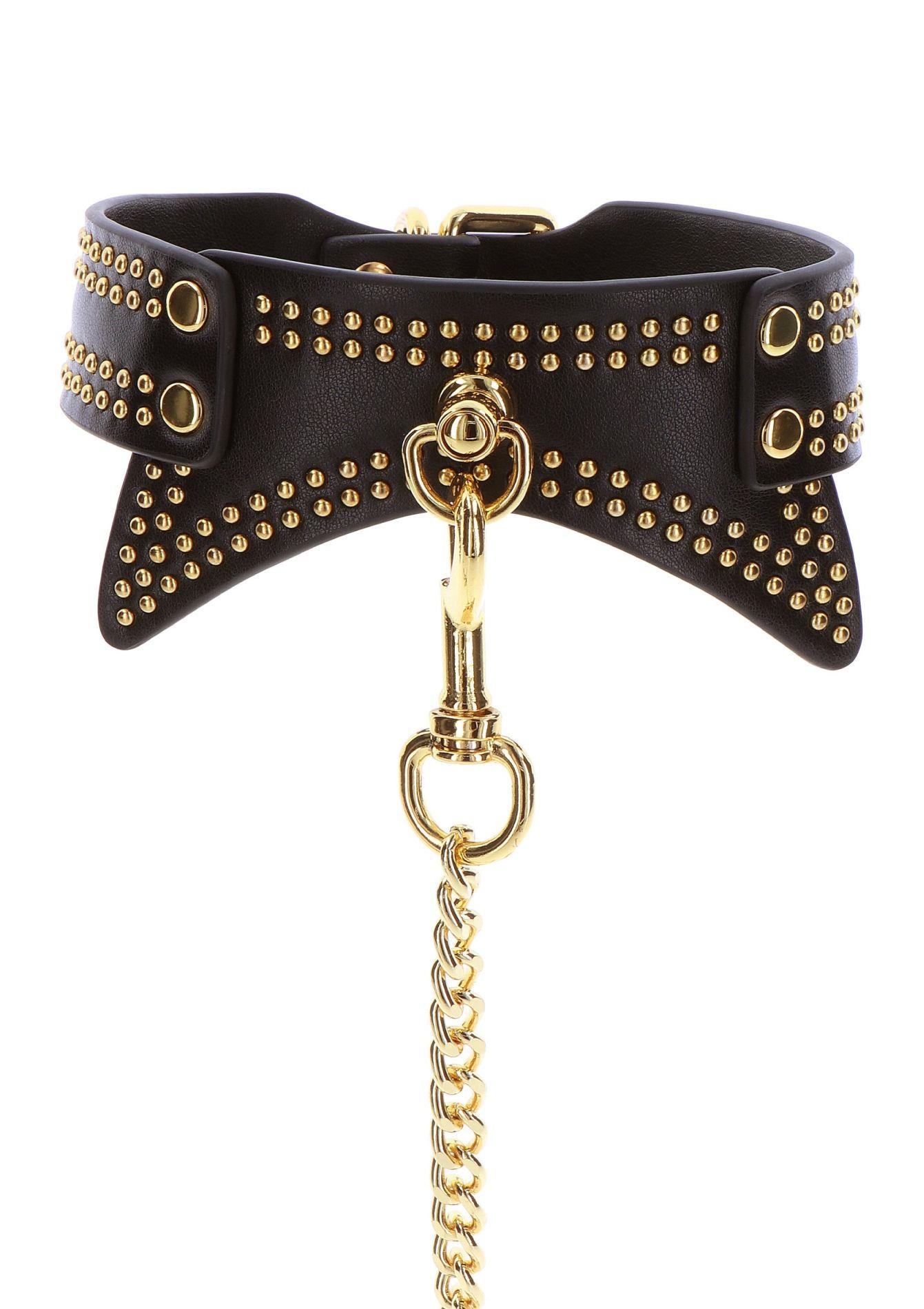 Studded Collar And Leash Black