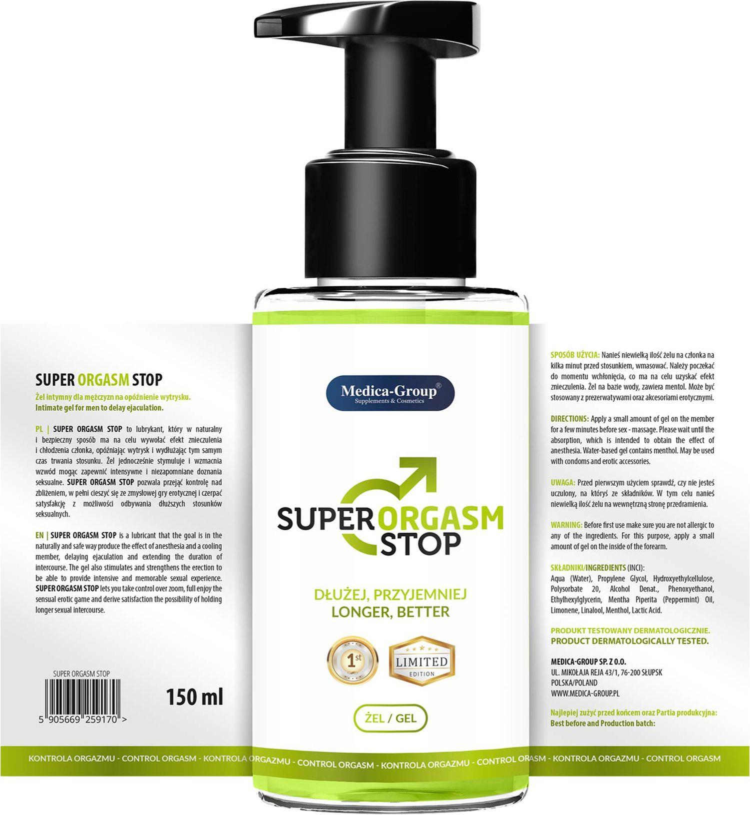 Żel-Super Orgasm Stop - Żel 150 Ml