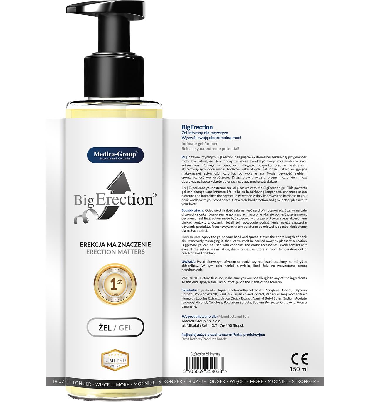 Żel wspomagający erekcję Big Erection 150ml