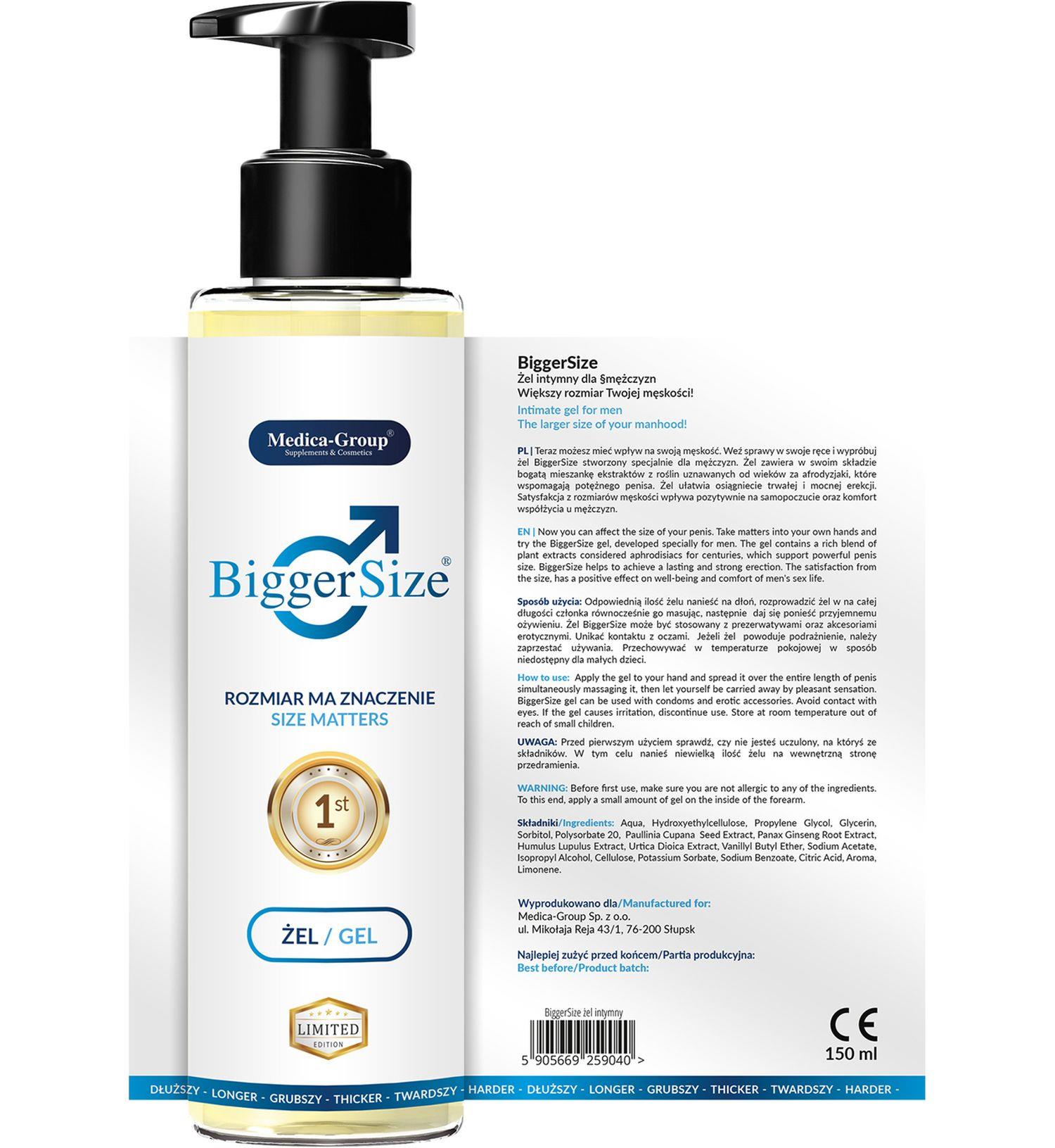 Żel powiększający penisa BiggerSize 150ml