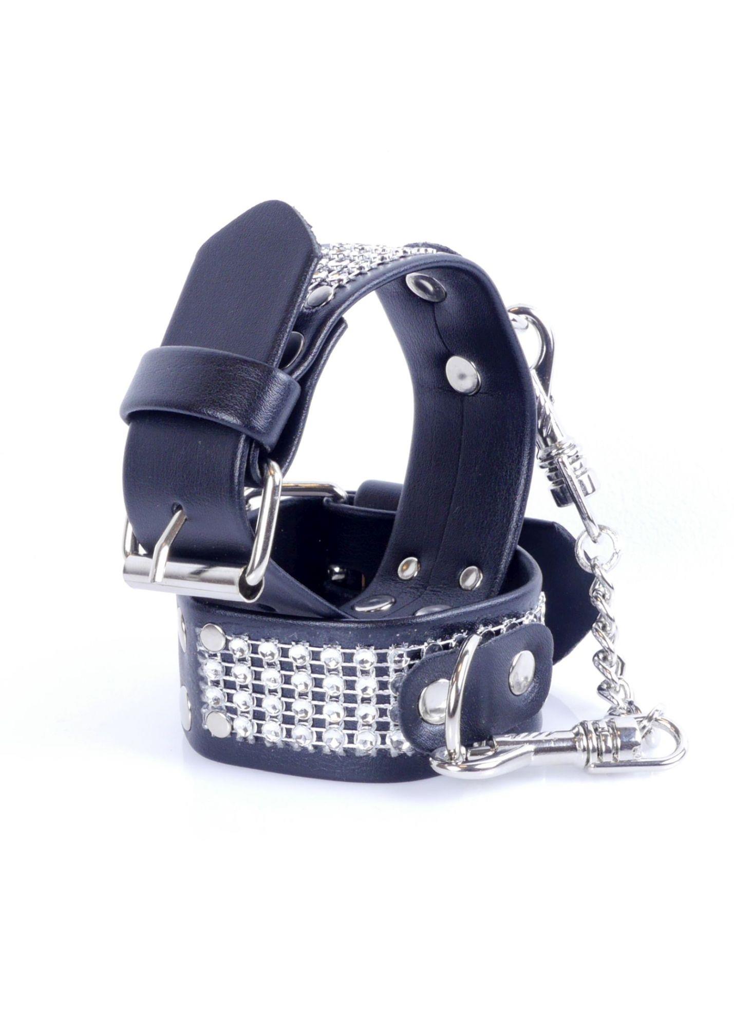 Fetish B - Series Handcuffs With Cristals 3 Cm Silver