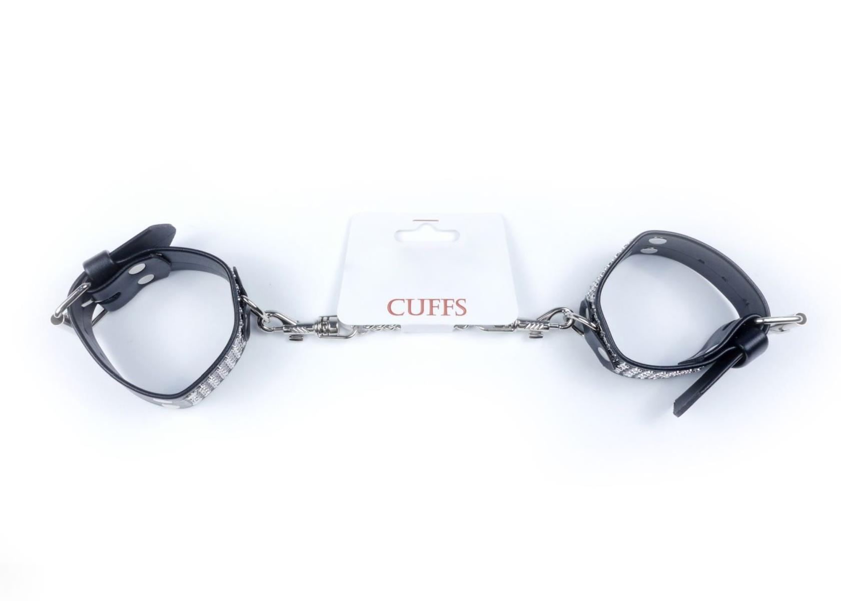 Fetish B - Series Handcuffs With Cristals 3 Cm Silver