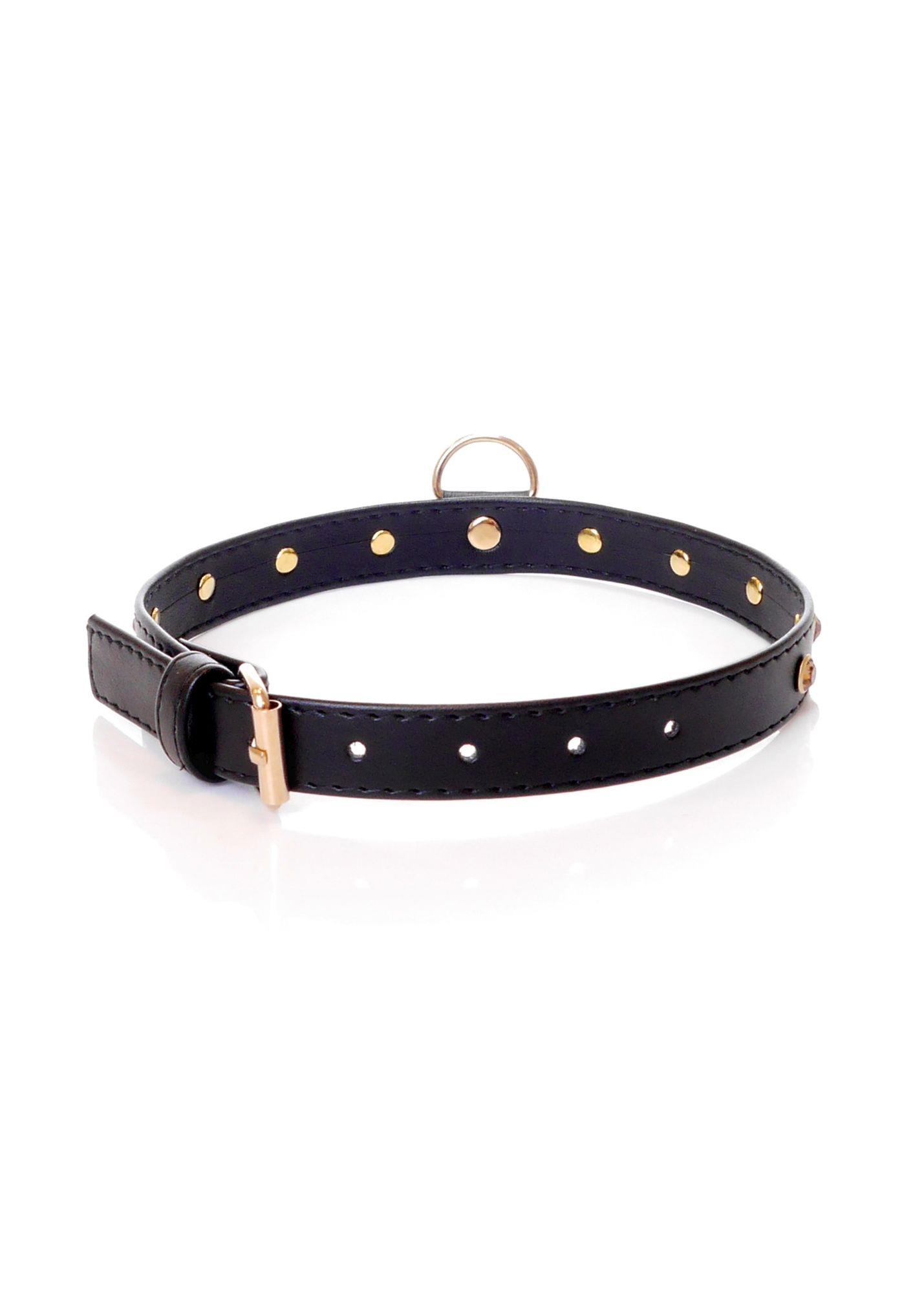 Fetish B - Series - Collar 2 Cm Gold Crystal