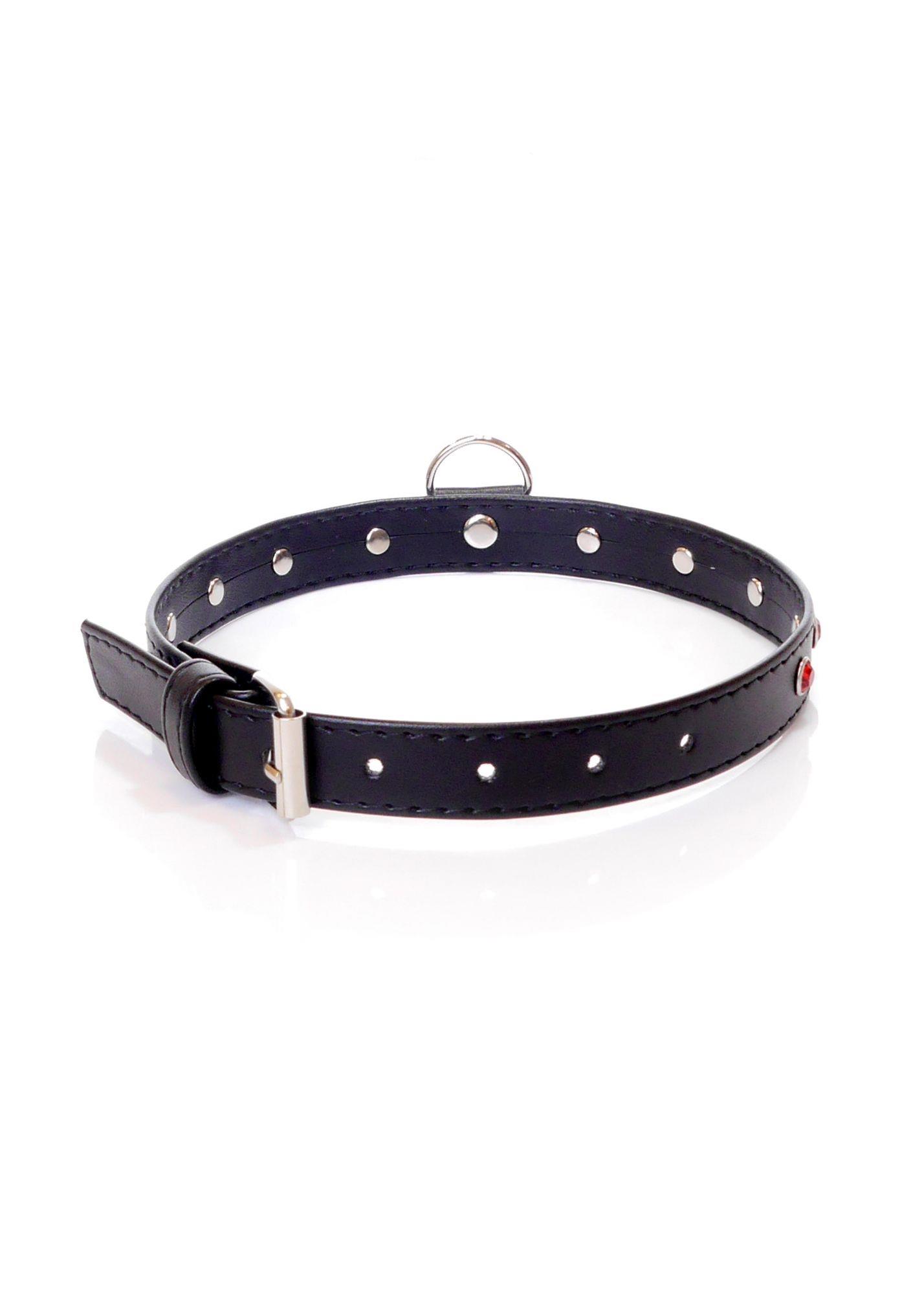 Fetish B - Series Collar - 2 Cm. Red Crystal