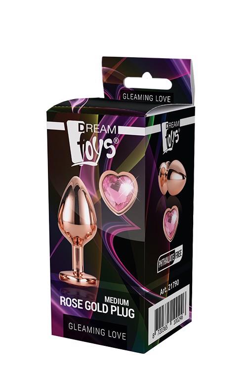 Korek analny GLEAMING LOVE ROSE GOLD PLUG MEDIUM
