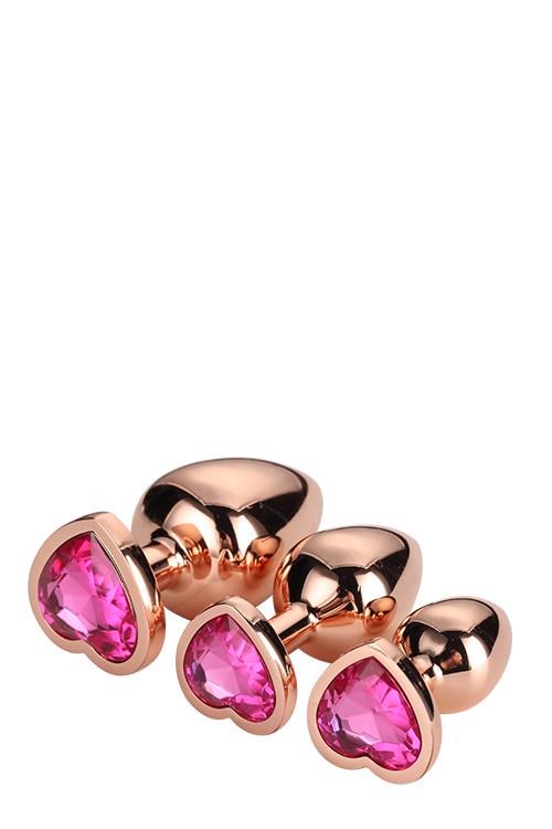 Gleaming Love Rose Gold Plug Set