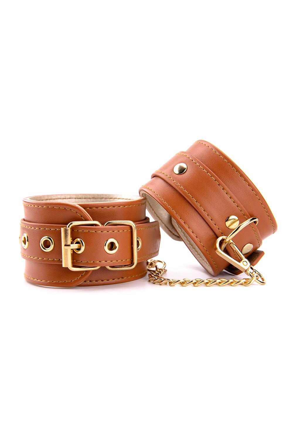 Blaze Elite Hand Cuffs Cognac Vegan Leather
