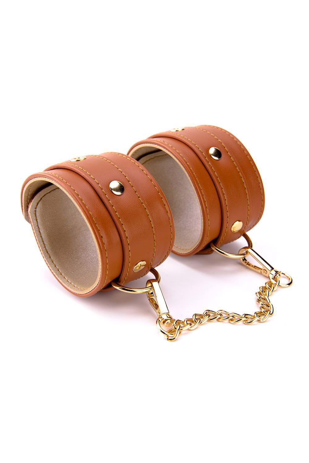 Blaze Elite Hand Cuffs Cognac Vegan Leather