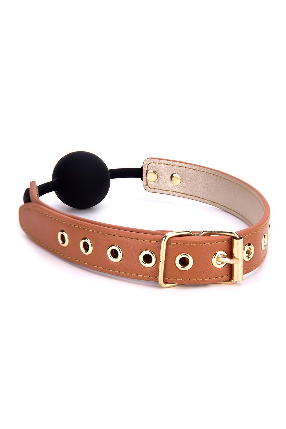 Blaze Elite Ball Gag Cognac Vegan Leather