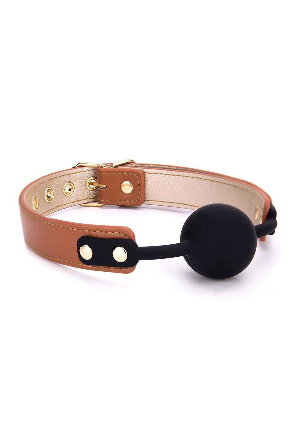 Blaze Elite Ball Gag Cognac Vegan Leather