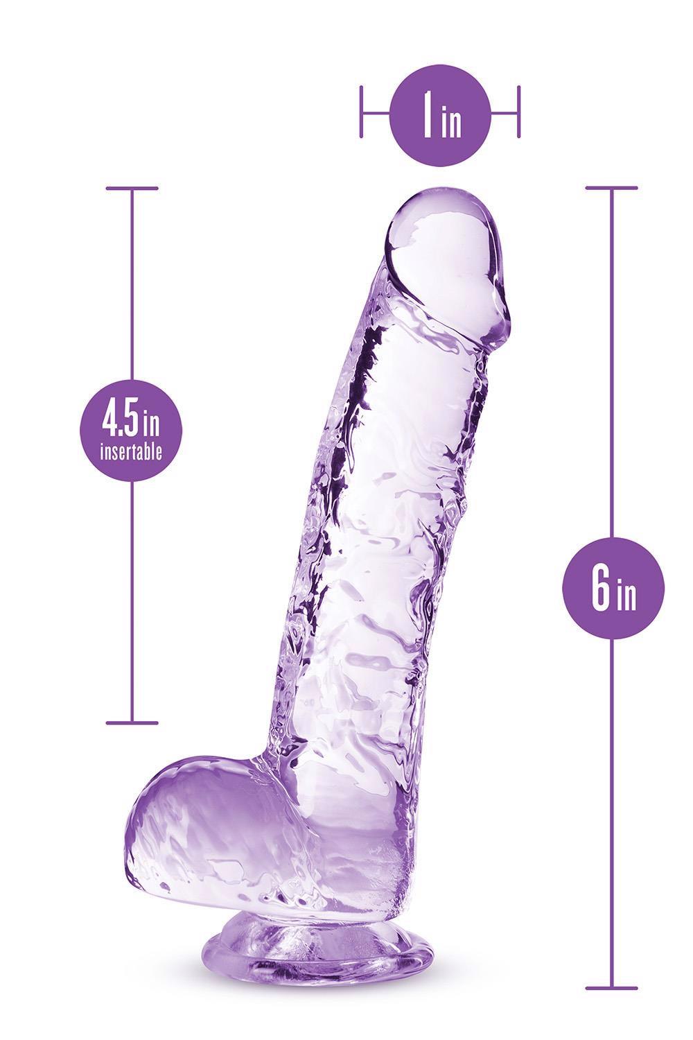 Naturally Yours  6" Crystalline Dildo  Amethyst