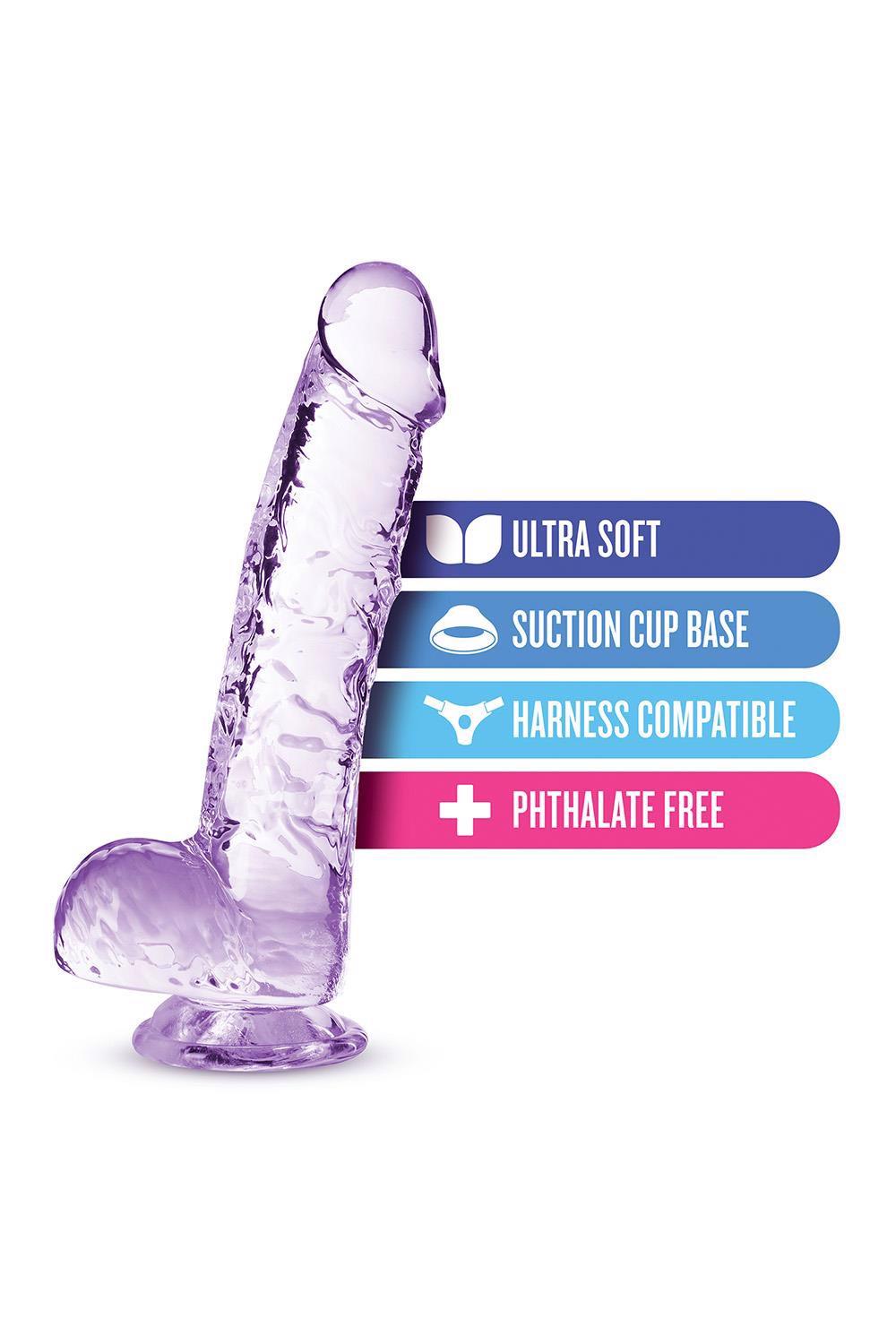 Naturally Yours  6" Crystalline Dildo  Amethyst