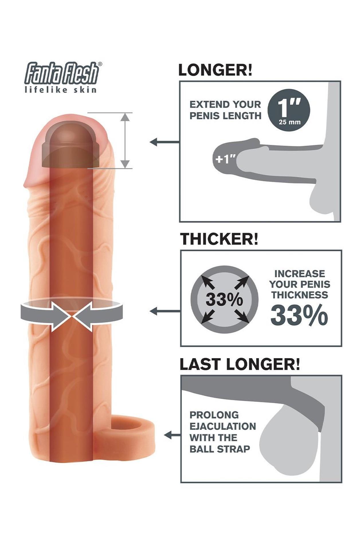 Fantasy X-Tensions Perfect 1 Inch Extension With Ball Strap Light