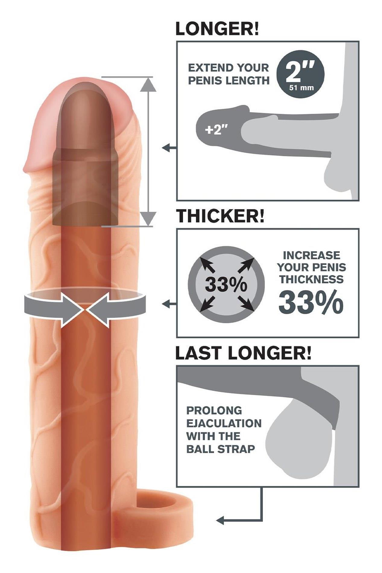 Fantasy X-Tensions Perfect 2 Inch Extension With Ball Strap Light