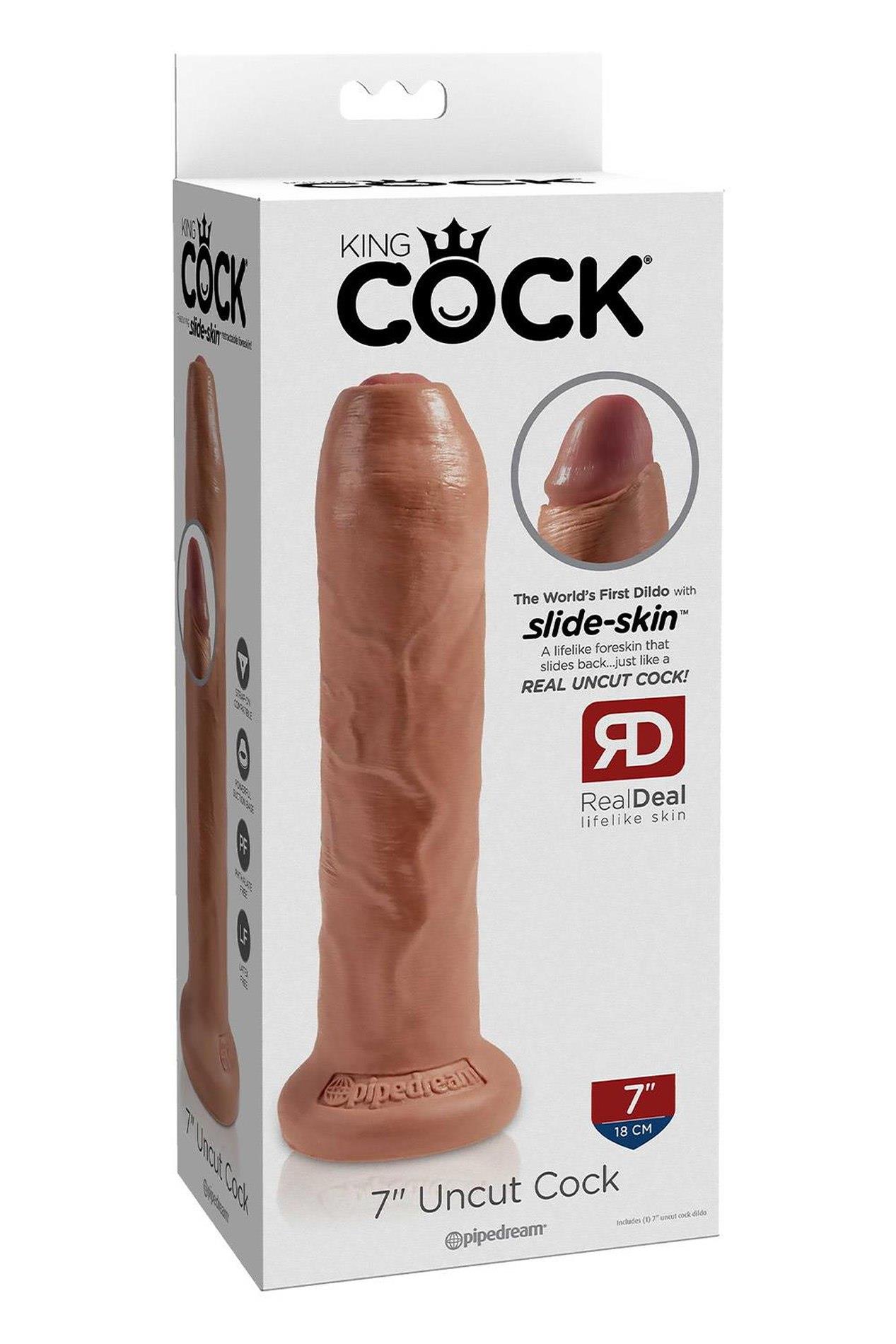 King Cock 7 Inch Uncut Tan