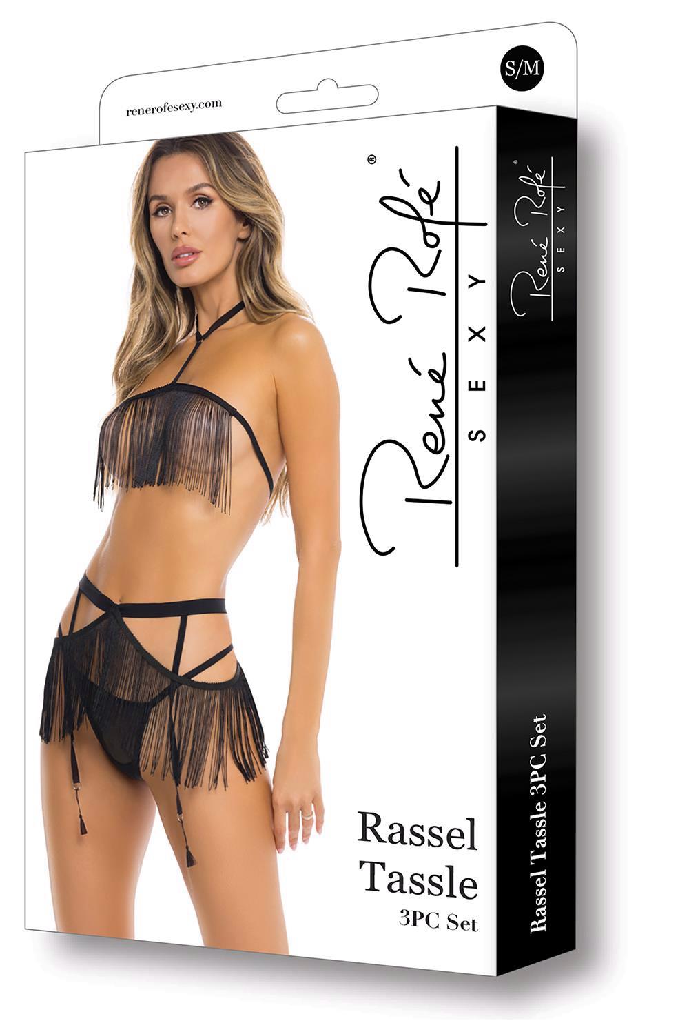 Rassel Tassle 3Pc Set Black, M/L