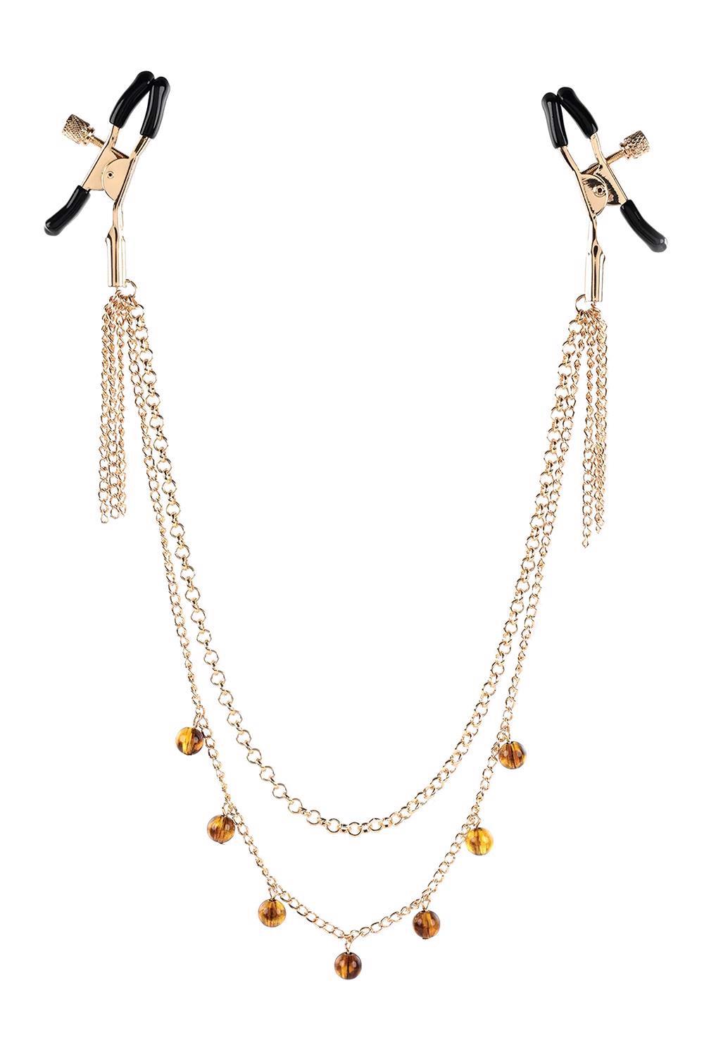 Sportsheets Amber Chained Nipple Clamps