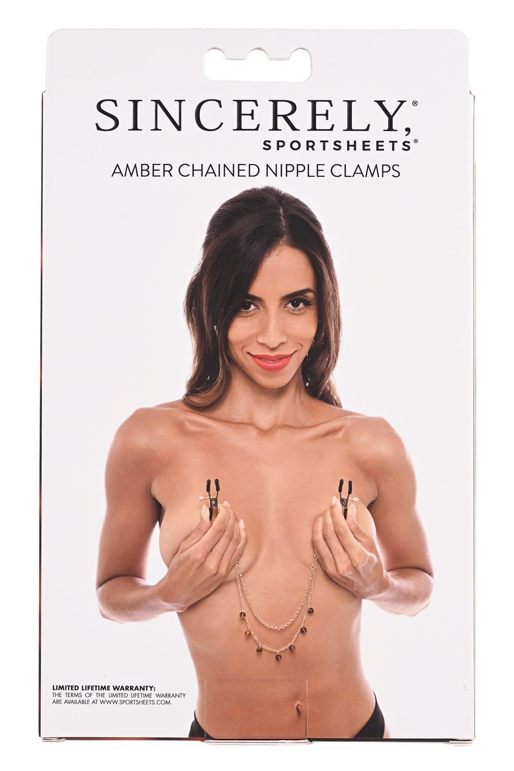 Sportsheets Amber Chained Nipple Clamps